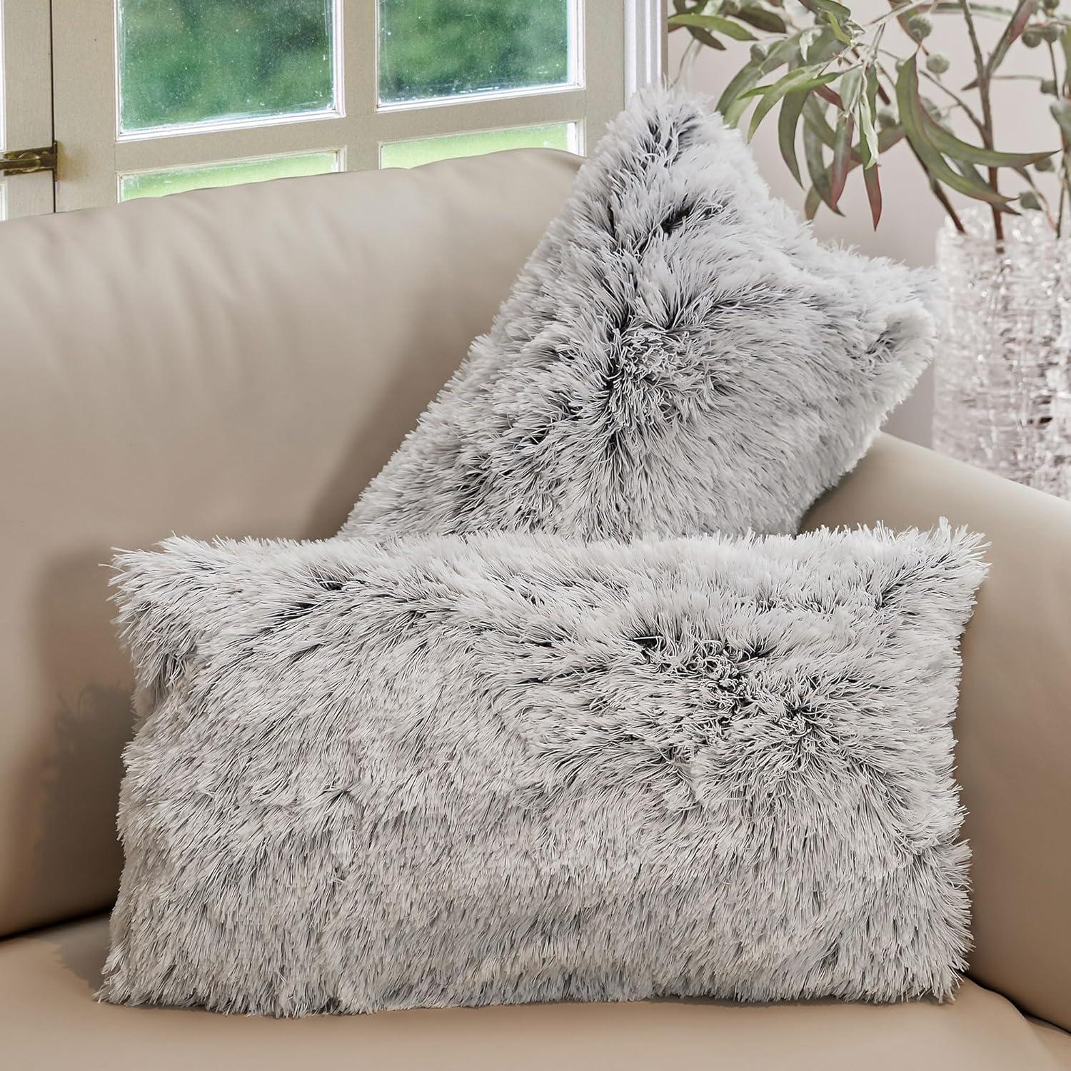 Cheer Collection Faux Fur Throw Pillow