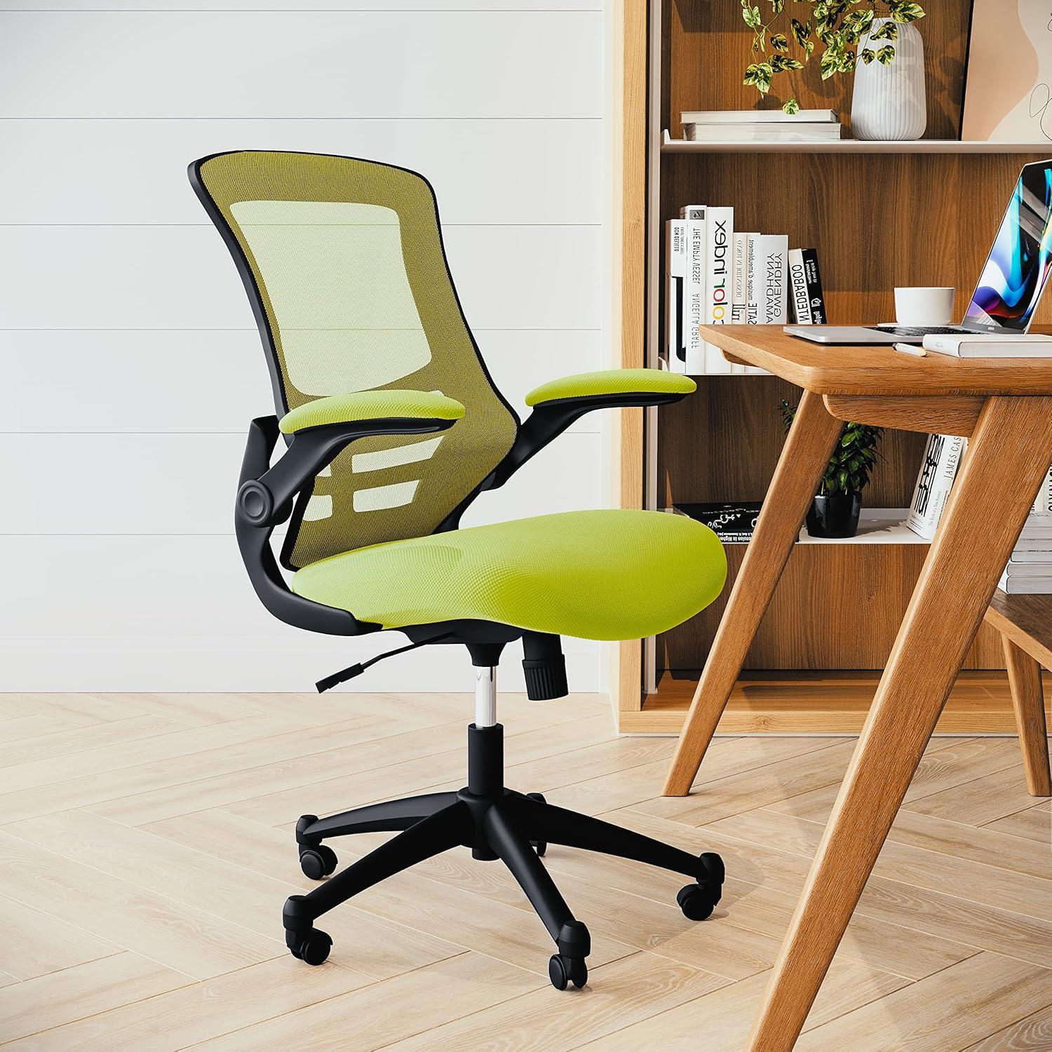 Flash Furniture Mid-Back Mesh Swivel Ergonomic Task Office Chair with Flip-Up Arms