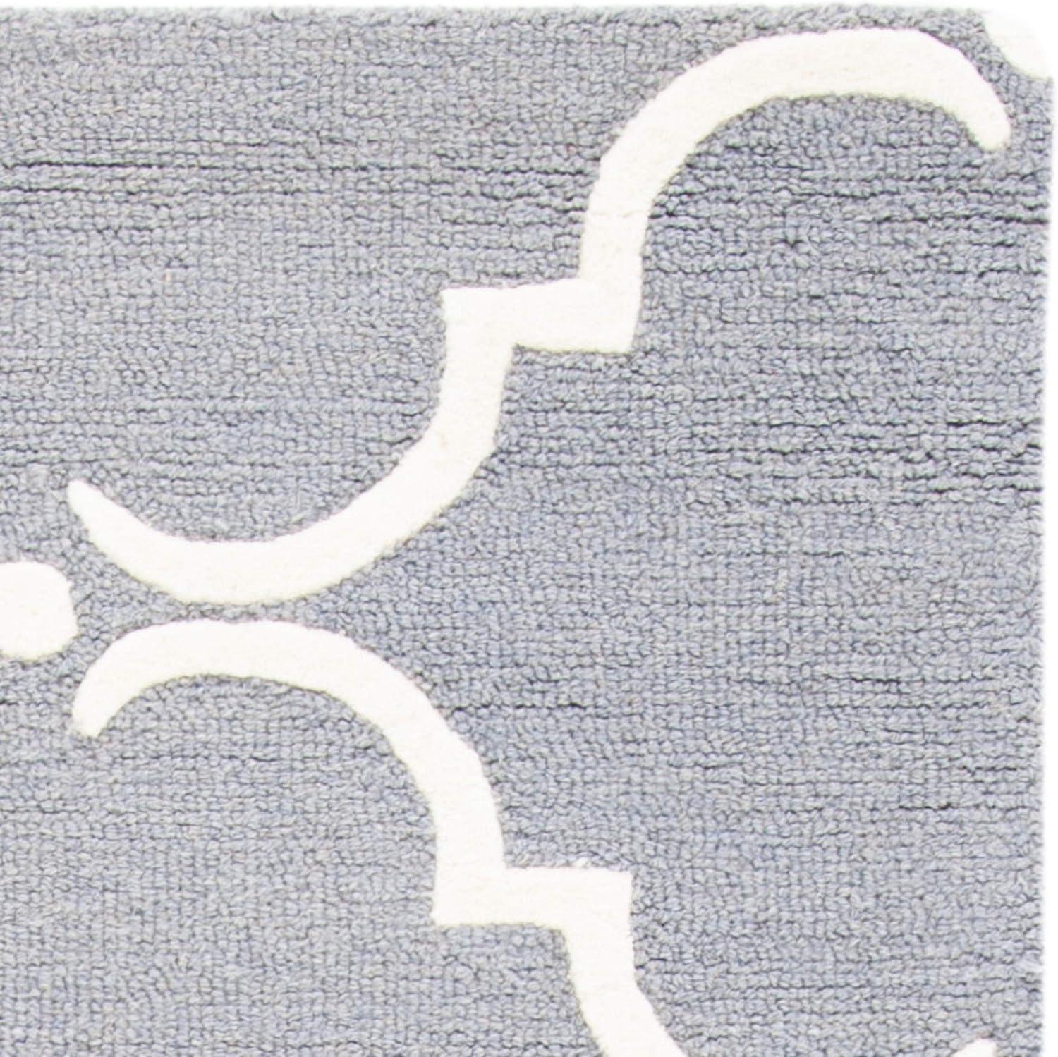 SAFAVIEH Cambridge Hamilton Geometric Wool Area Rug, Blue/Ivory, 8' x 8' Square