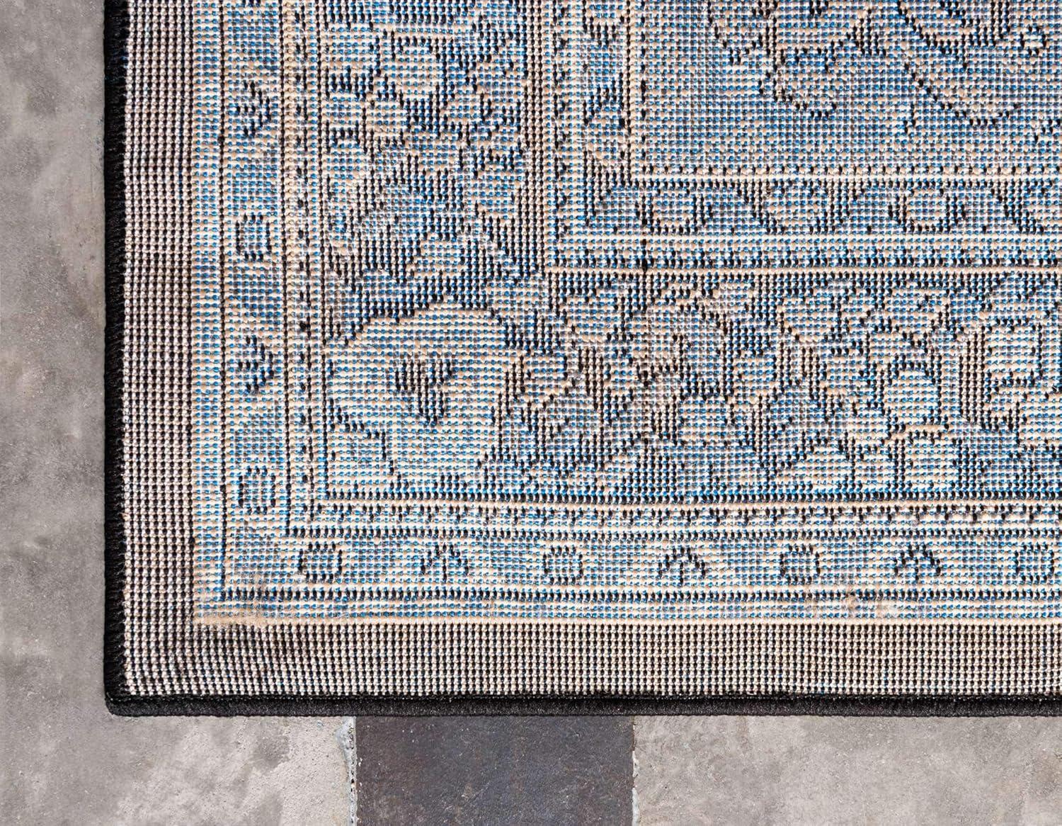 Elegant Medallion 9' x 12' Synthetic Area Rug in Red, Black, and Cream