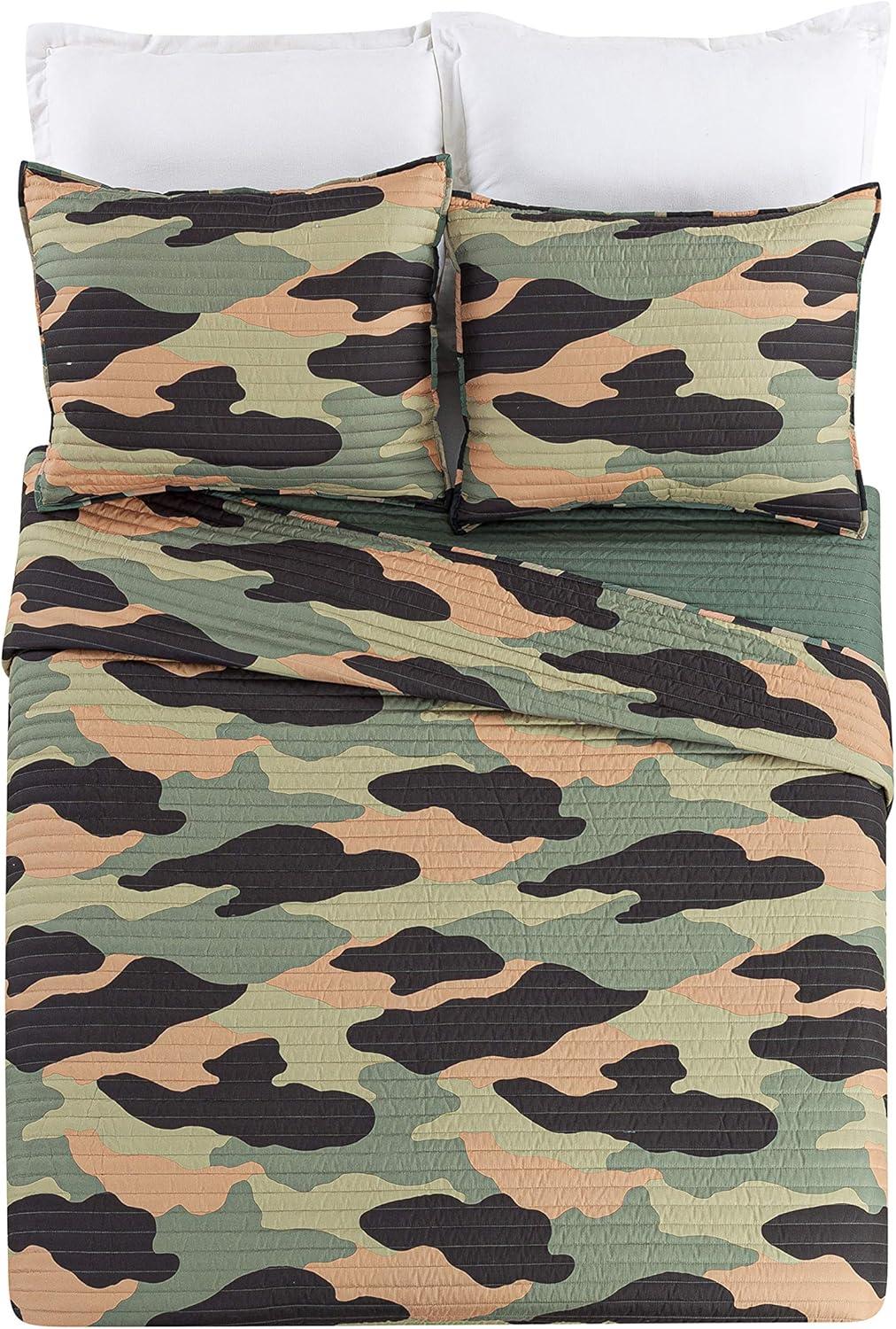 Covert Camo Reversible Microfiber Quilt Set