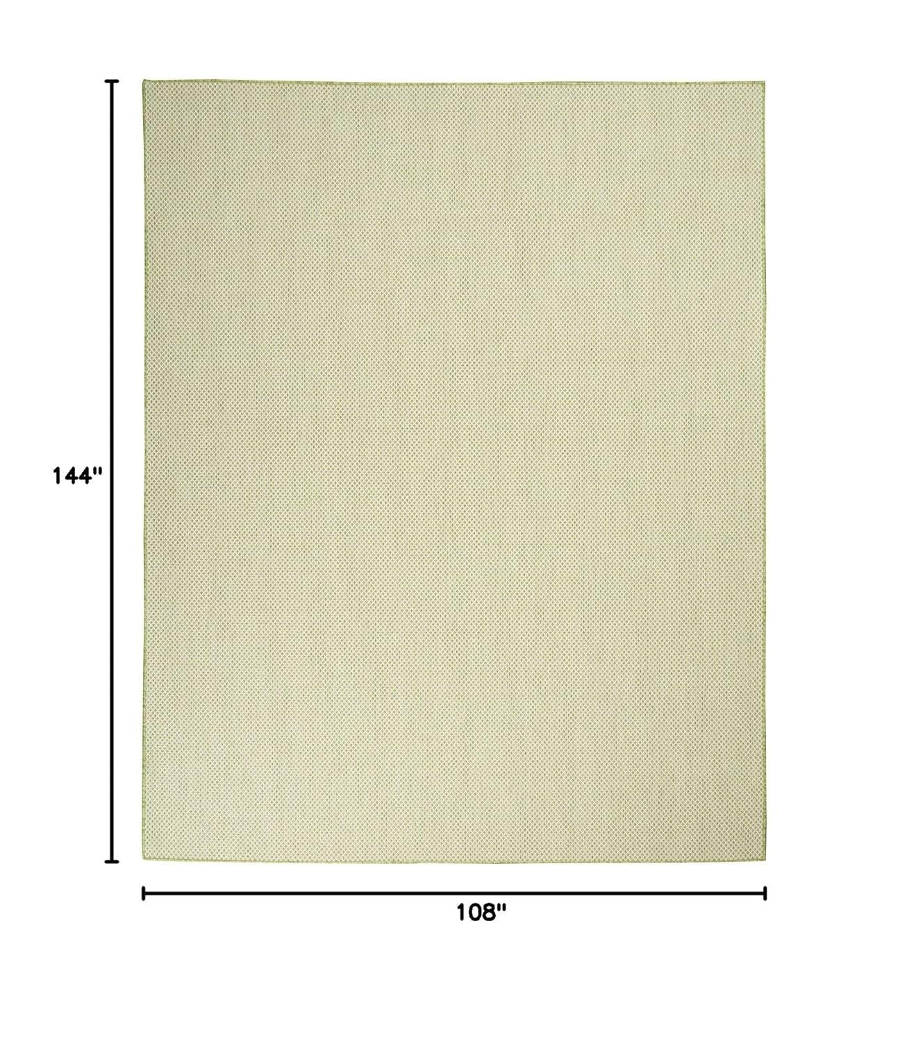 Nourison Courtyard 9' x 12' Ivory Green All-over design Indoor/Outdoor Rug