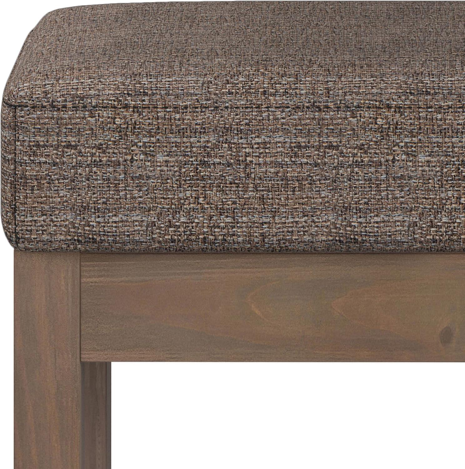 Milltown Mink Brown Tweed Fabric Footstool with Wood Frame