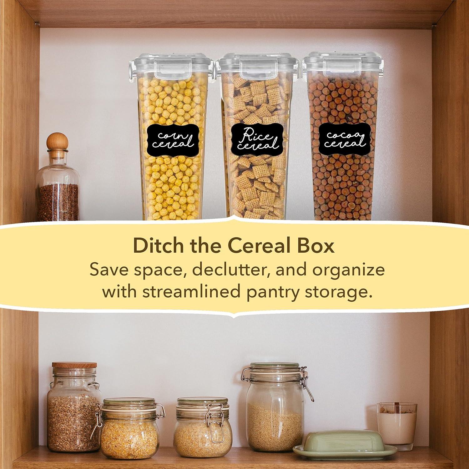 Simply Gourmet Food Storage Containers for Kitchen Organization - Pack of 7 BPA-Free Airtight Organizers for Flour, Sugar, Coffee & More - Includes Labels & Marker 7pack