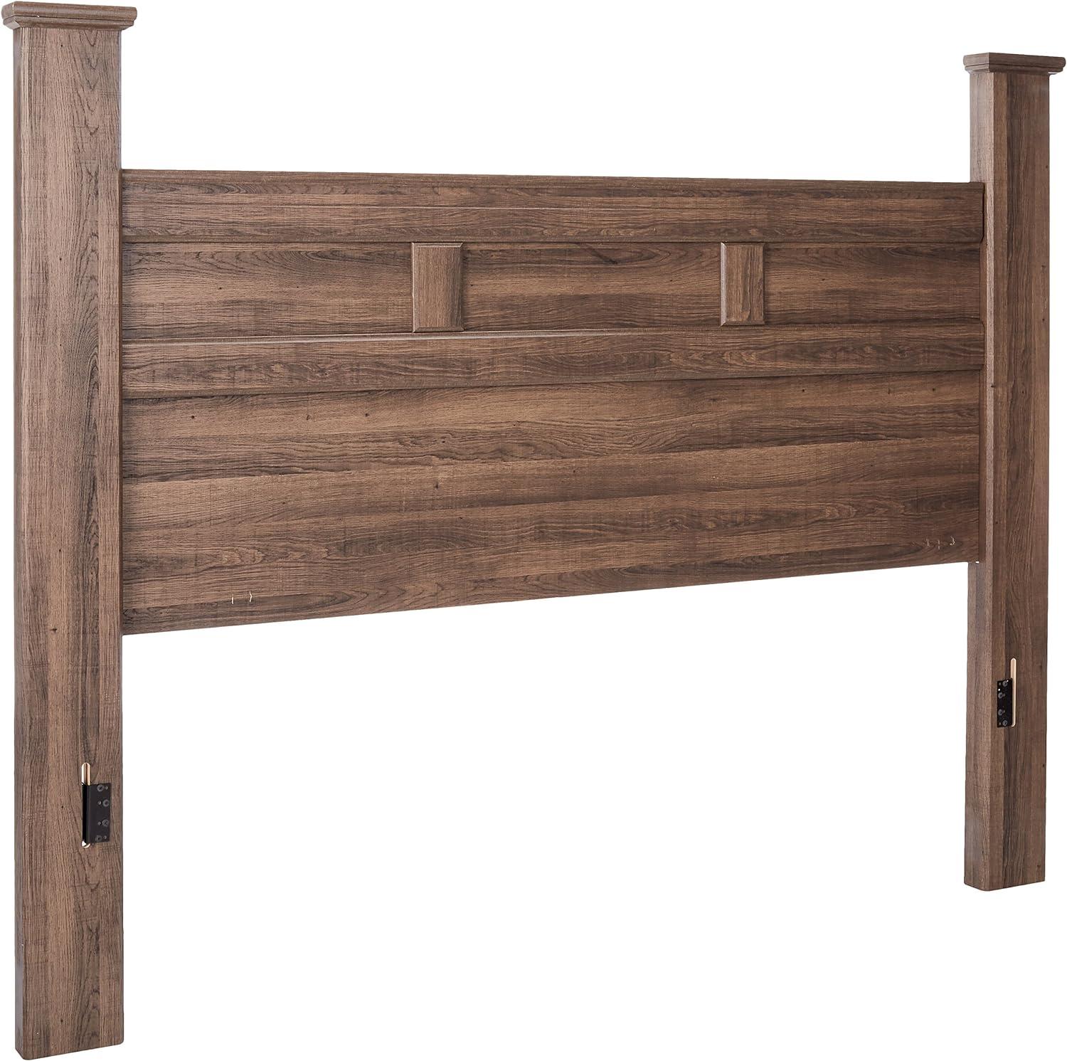 Brown Wood California King Poster Bed with Drawers