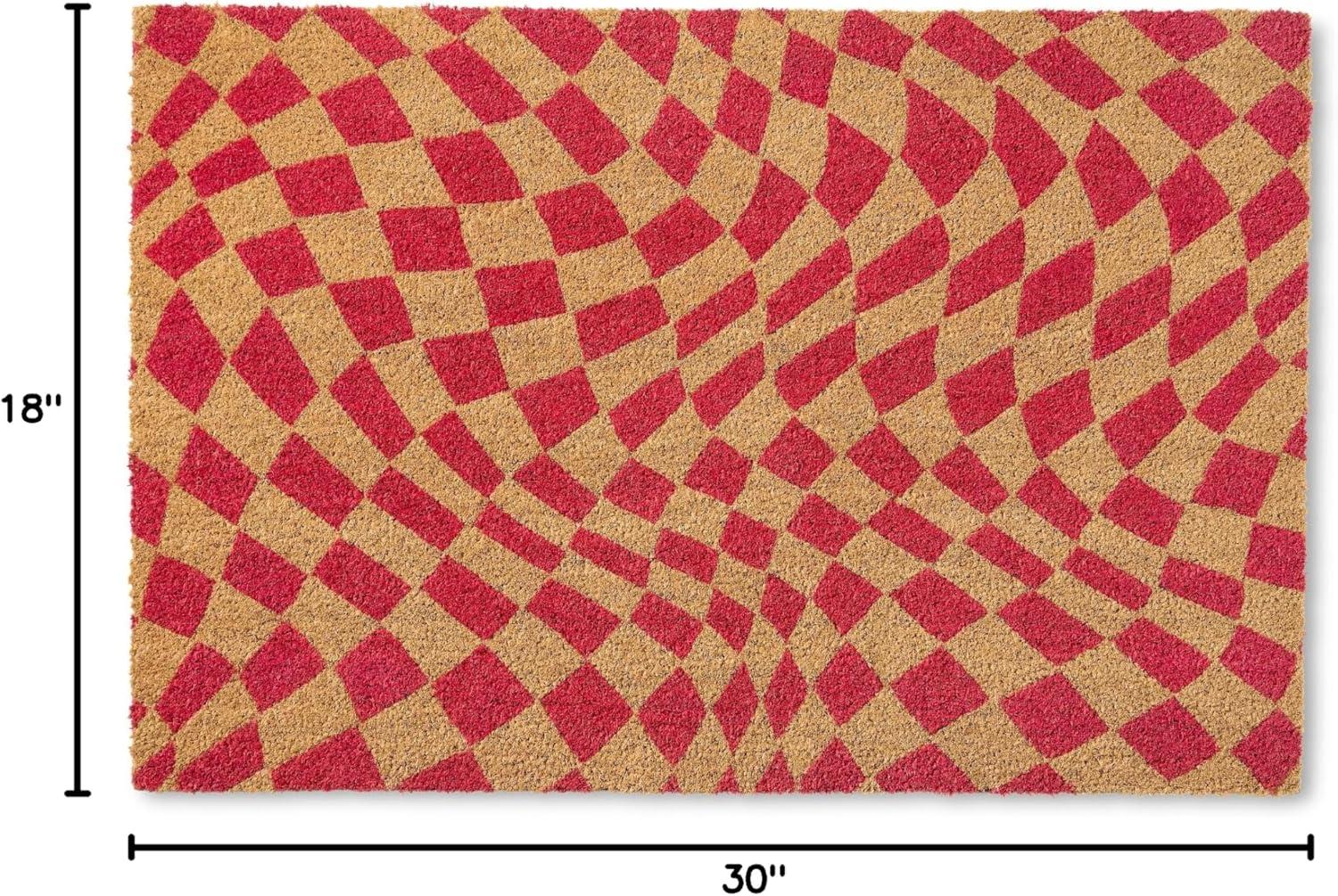 Town & Country Living TOWN & COUNTRY LIVING Emmett Groovy Checkerboard Non-Slip Indoor Outdoor Door Mat