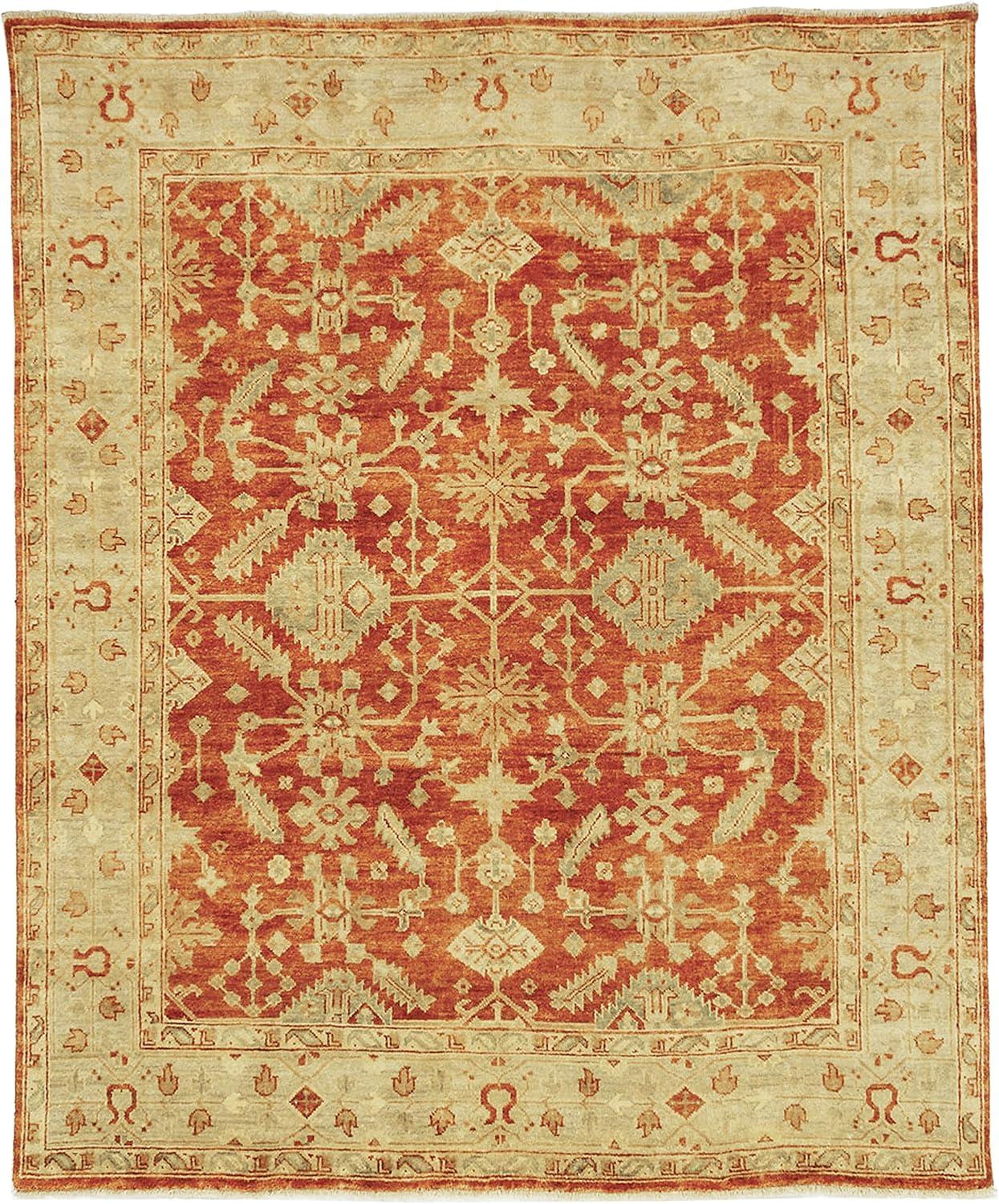 Elegant Ivory Hand-Knotted Wool Area Rug 9' x 12'