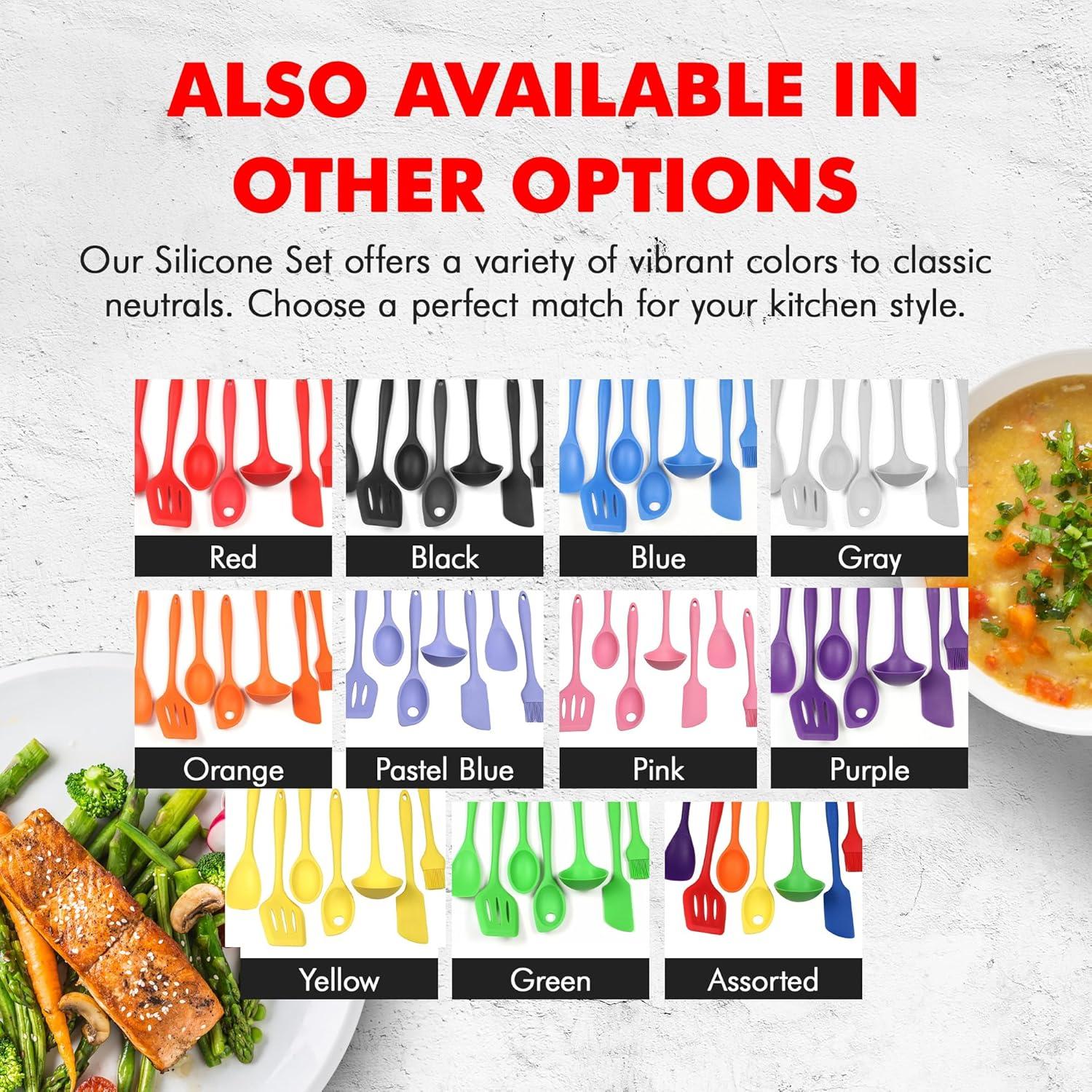 Chef Craft Premium Silicone Kitchen Tool and Utensil Set, 7 Piece Set, Assorted