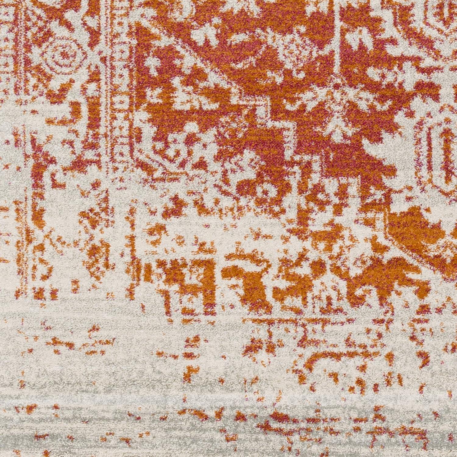 Livabliss Janine Vintage Medallion Area Rug,5'3" x 7'3",Burnt Orange
