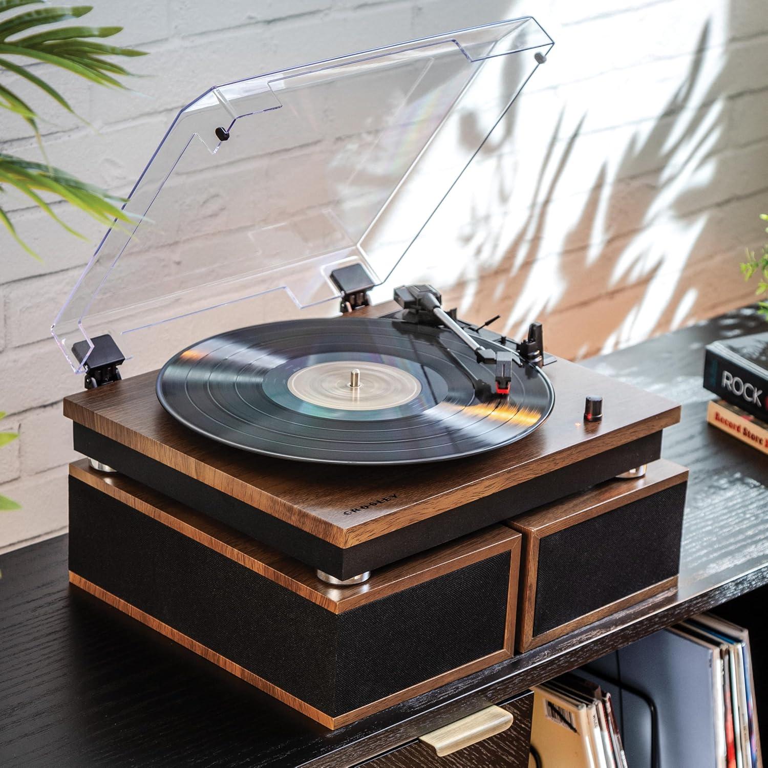 Crosley Riff Bluetooth Vinyl Record Player with Speakers, 3-Speed Turntable, 6 Modular Layouts