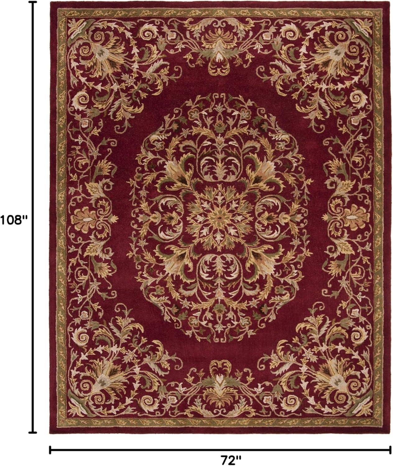 SAFAVIEH Heritage Cleves Traditional Wool Area Rug, Red, 6' x 9'