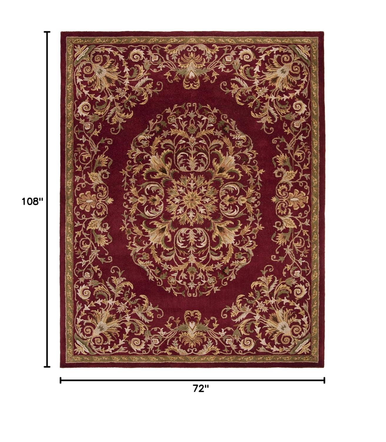 SAFAVIEH Heritage Cleves Traditional Wool Area Rug, Red, 6' x 9'
