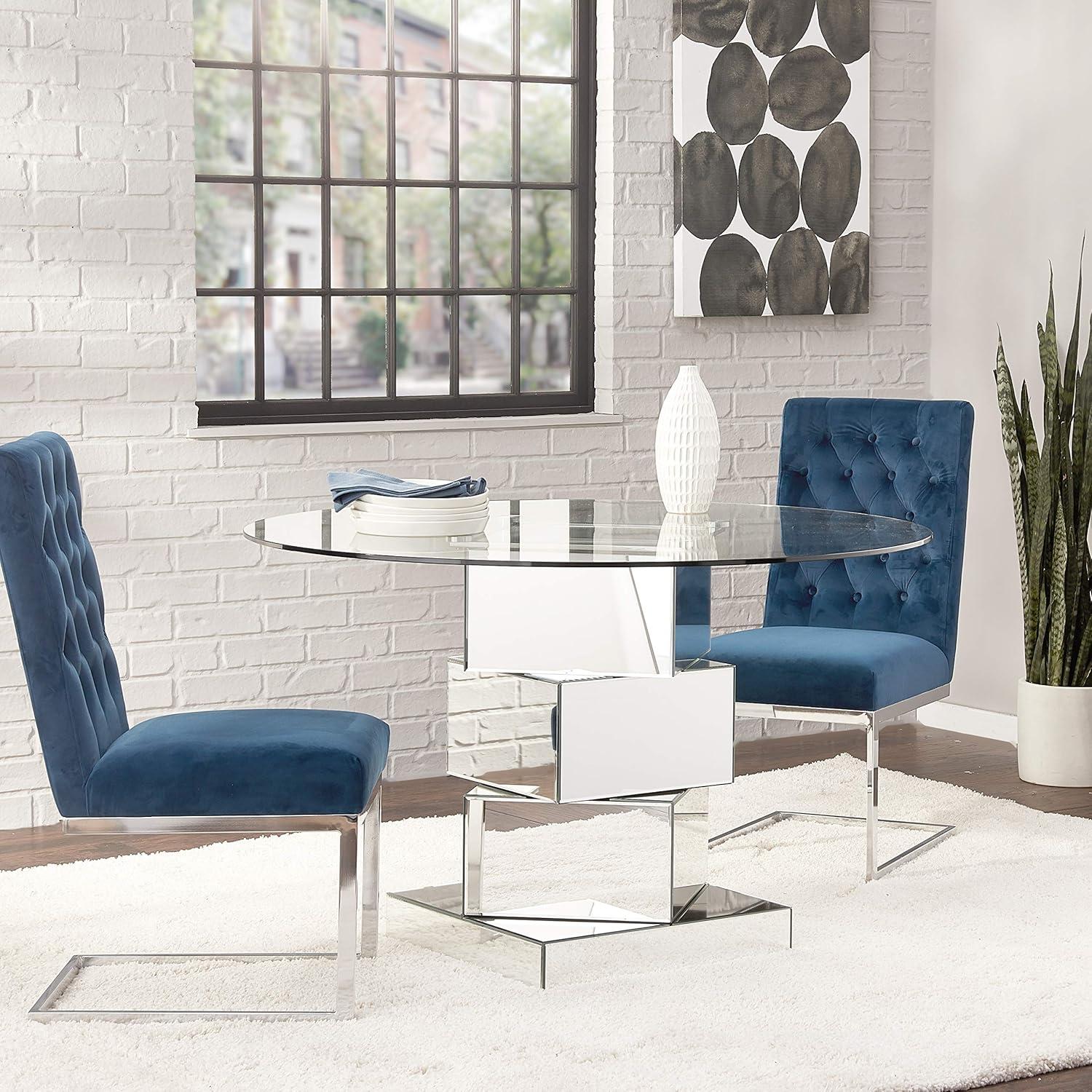 Homestock Asian Aesthetics Chrome Dining Table