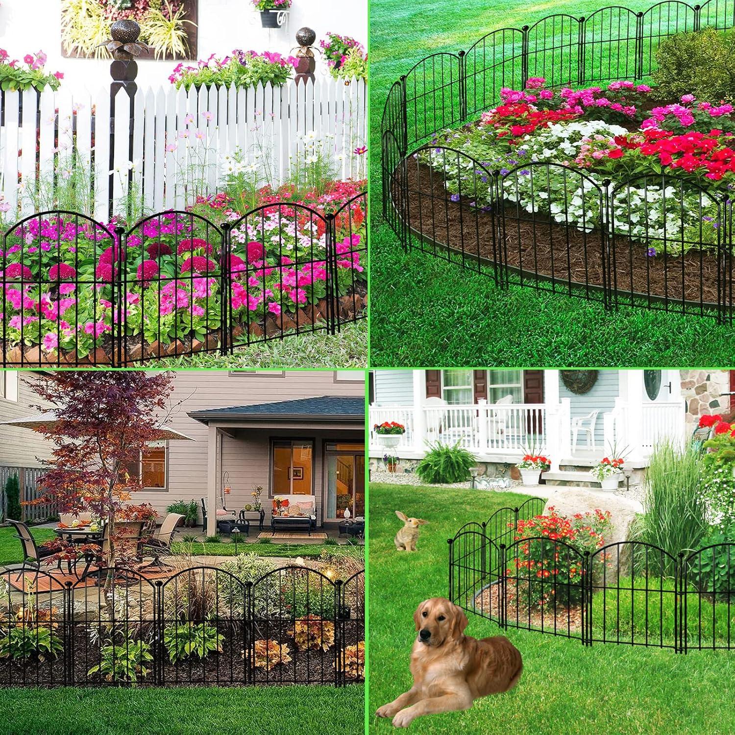 Black Metal Arched Decorative Garden Border Fence Panels