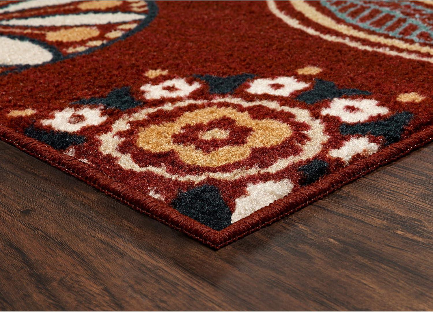 Maples Rugs Reggie Multi Floral Area Rug for Indoor, 1'8" x 2'10", Red