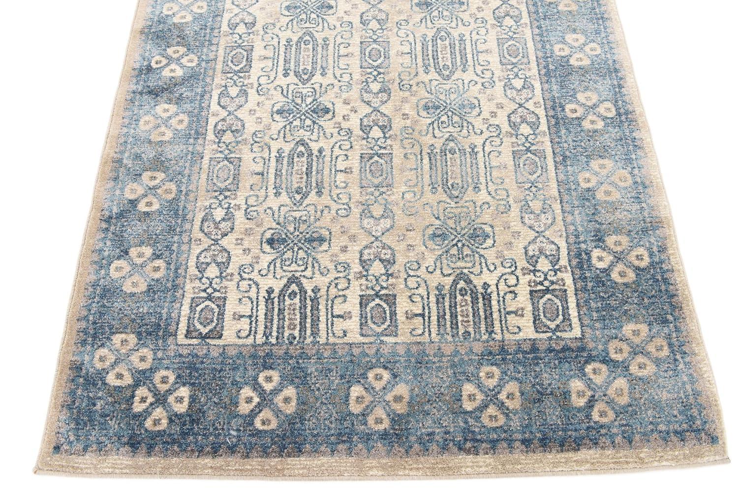 Unique Loom 4' 1 x 6' 1 Beige Salzburg Aigen Area Rug