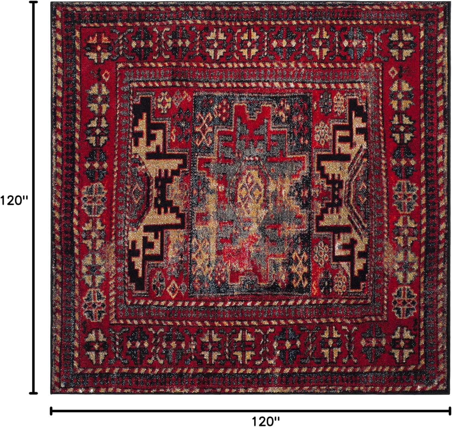 SAFAVIEH Vintage Hamadan Edin Oriental Area Rug, Red/Multi, 10' x 10' Square