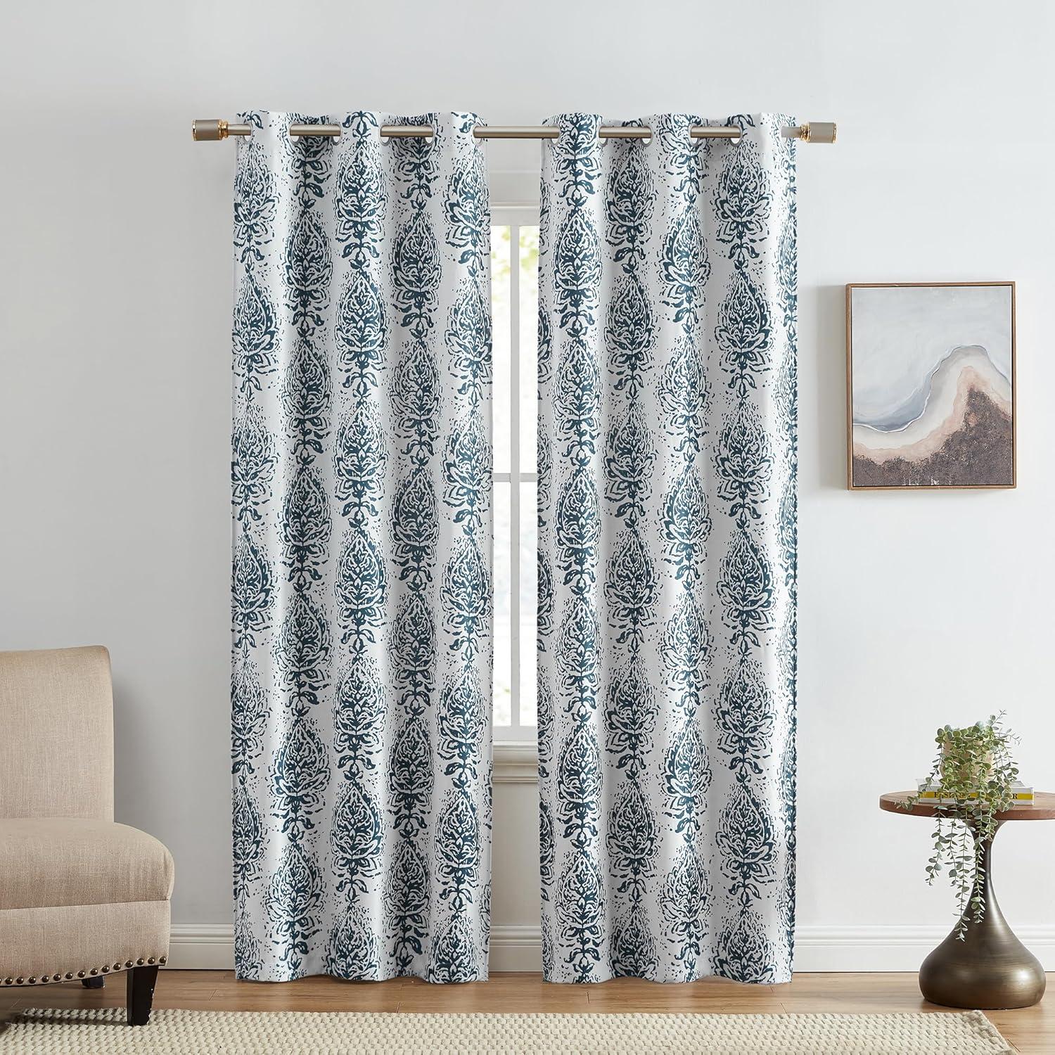 Elrene Raja Boho Print Blackout Window Curtain Panel, Set of 2 - Elrene Home Fashions