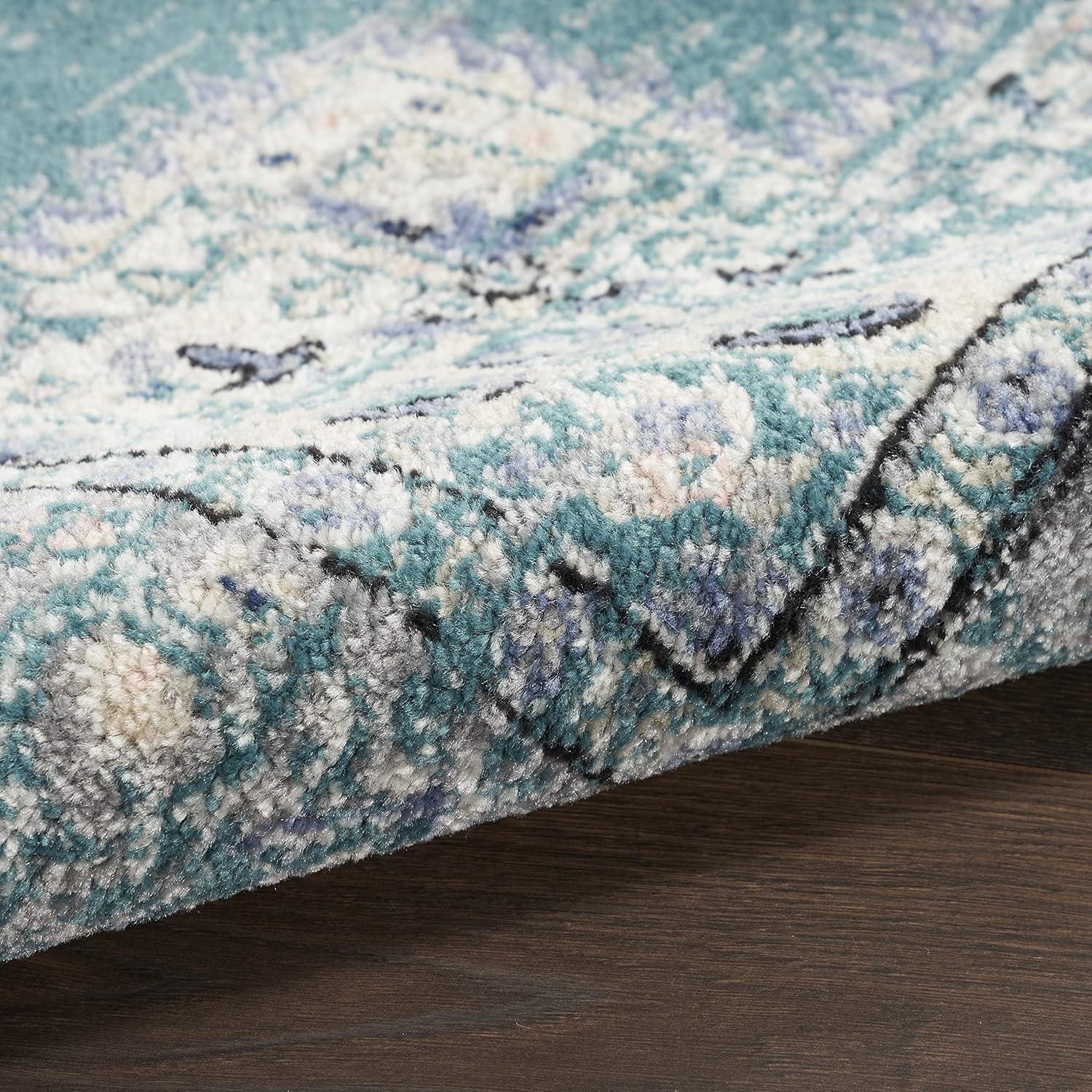 Nourison Passion Medallion Bohemian Indoor Rug Turquoise Grey 1'10" x 2'10"