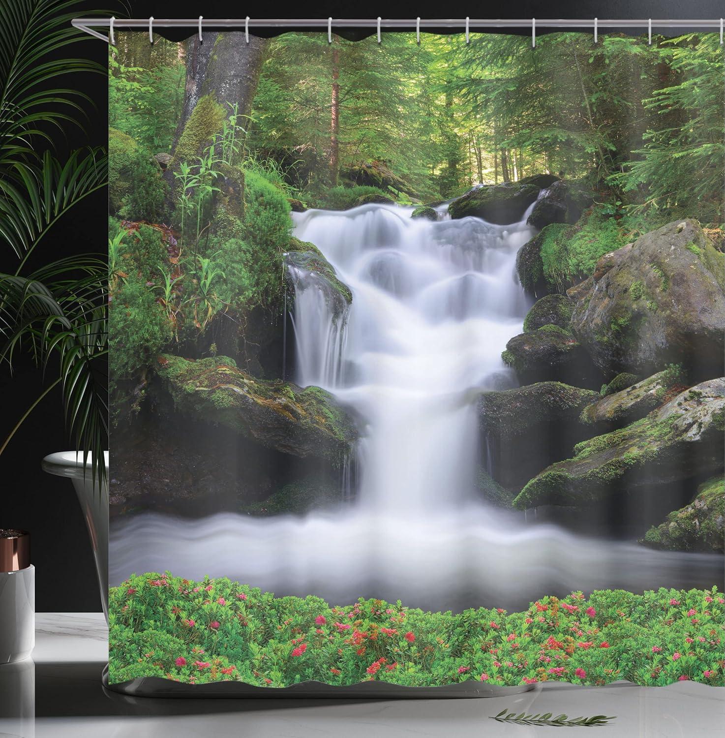 Shower Curtain with Hooks Included