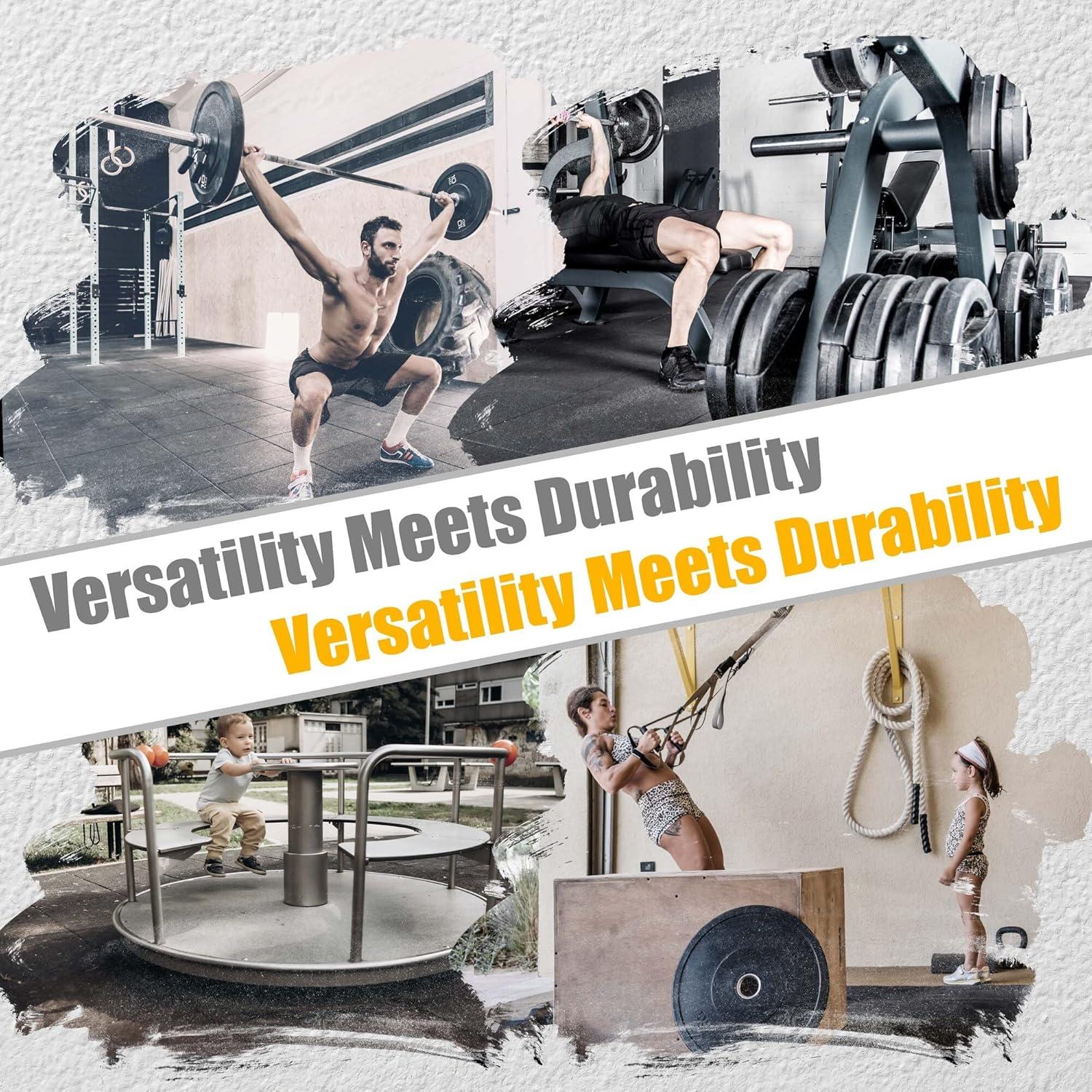 CyclingDeal Pro Quality Gym Workout Tiles Mat - 6pk 20”x20” Interlocking Rubber