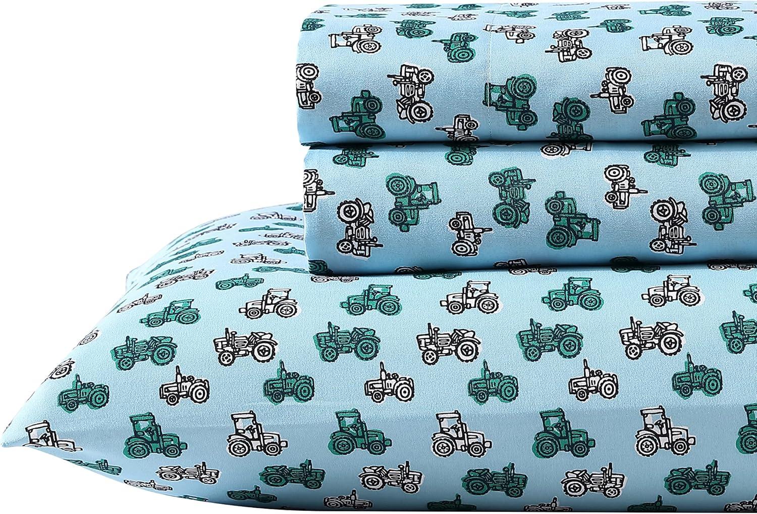 Little Rider Blue Twin Microfiber Kids Sheet Set