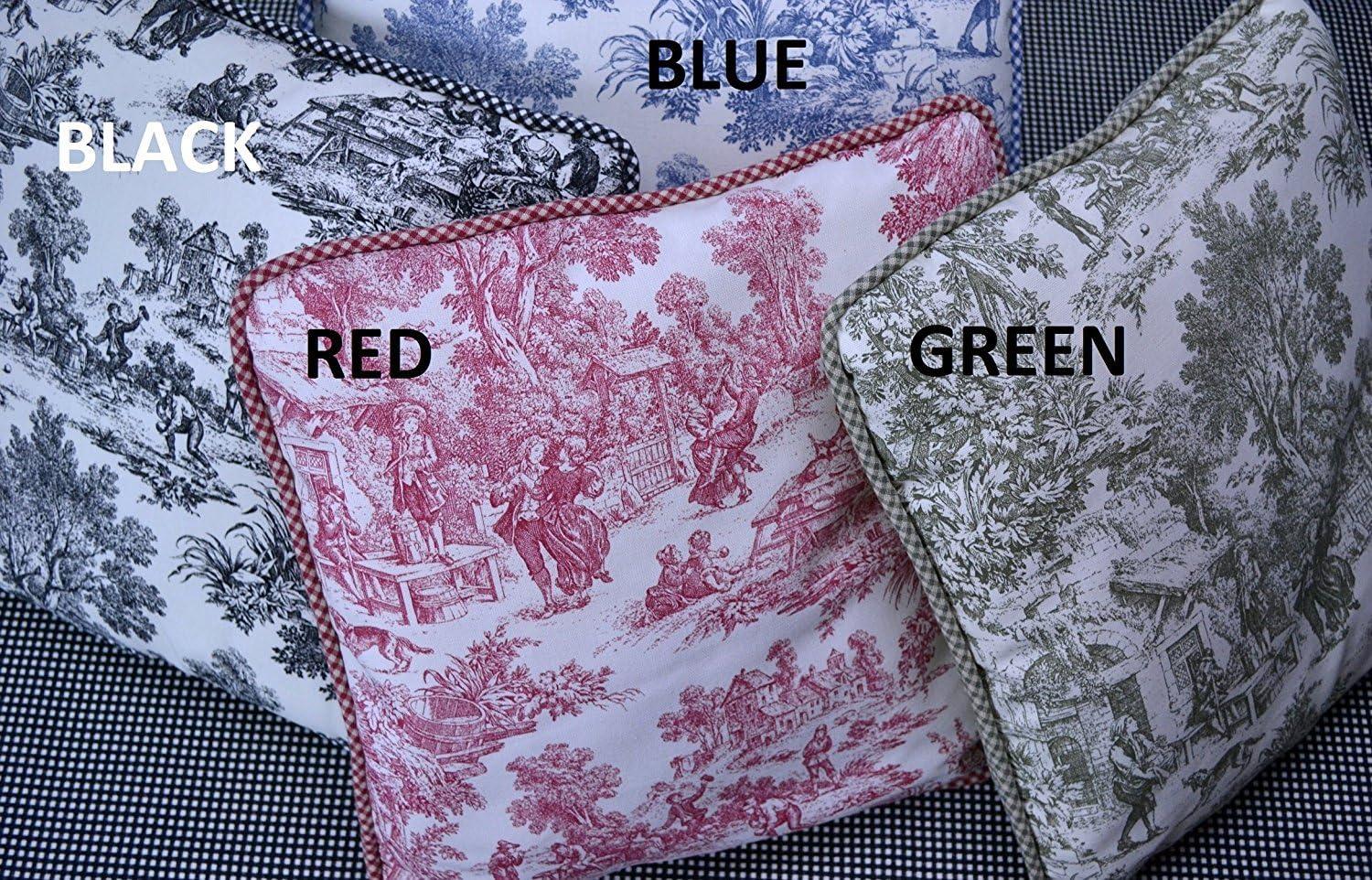 Ellis Curtain Victoria Park Toile Room Darkening Window Rod Pocket Pair Set With 2 Tiers - 2-Piece - 68x36", Blue