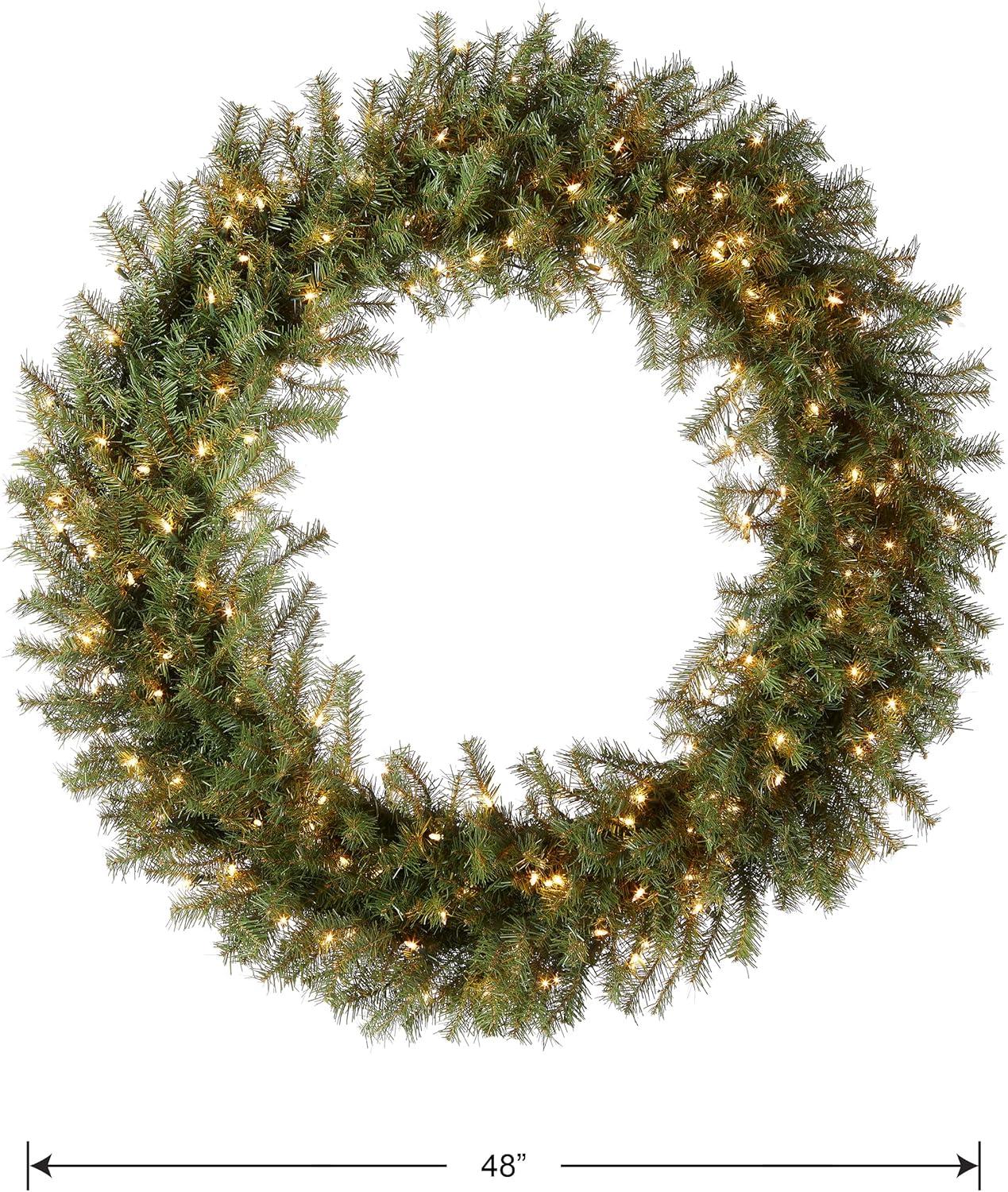 48" Prelit Norwood Fir Artificla Wreath Clear Lights - National Tree Company