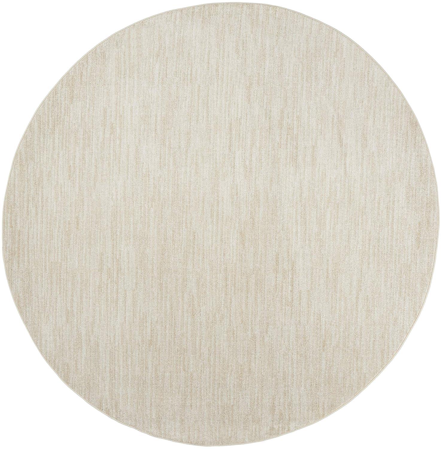 Nourison Essentials Easy Care Indoor Outdoor Area Rug - Ivory Beige 10' x Round