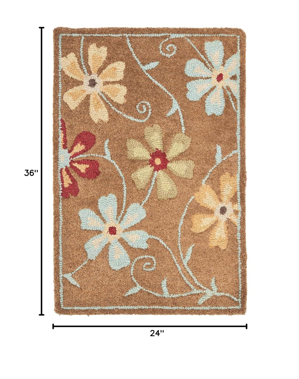 Blossom BLM784 Hand Hooked Accent Rug - Camel/Multi - 2'x3' - Safavieh.
