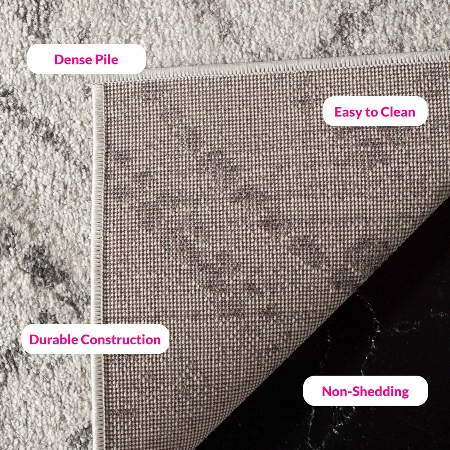 Adirondack ADR131 Machine Made Indoor Area Rug - Light Grey/Grey - 8'x8' - Safavieh