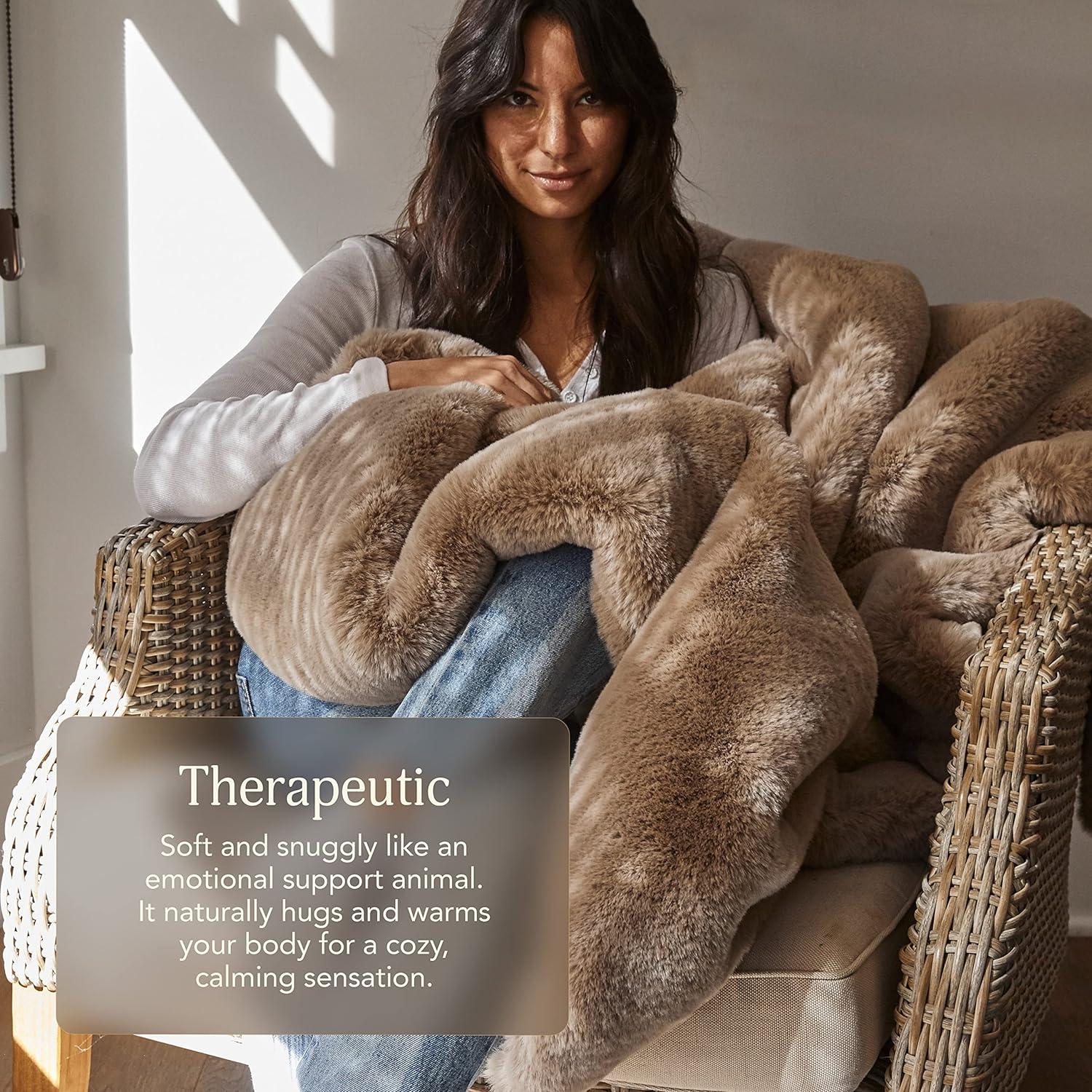 Medium Rosy Faux Fur Reversible Baby Throw Blanket