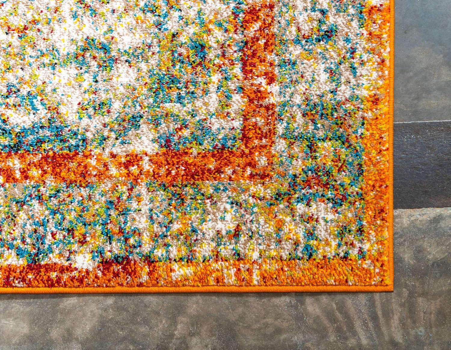 Unique Loom Gabrieli Rosso Rug Beige/Blue 5' 1" x 8' Rectangle Geometric Contemporary Perfect For Living Room Bed Room Dining Room Office