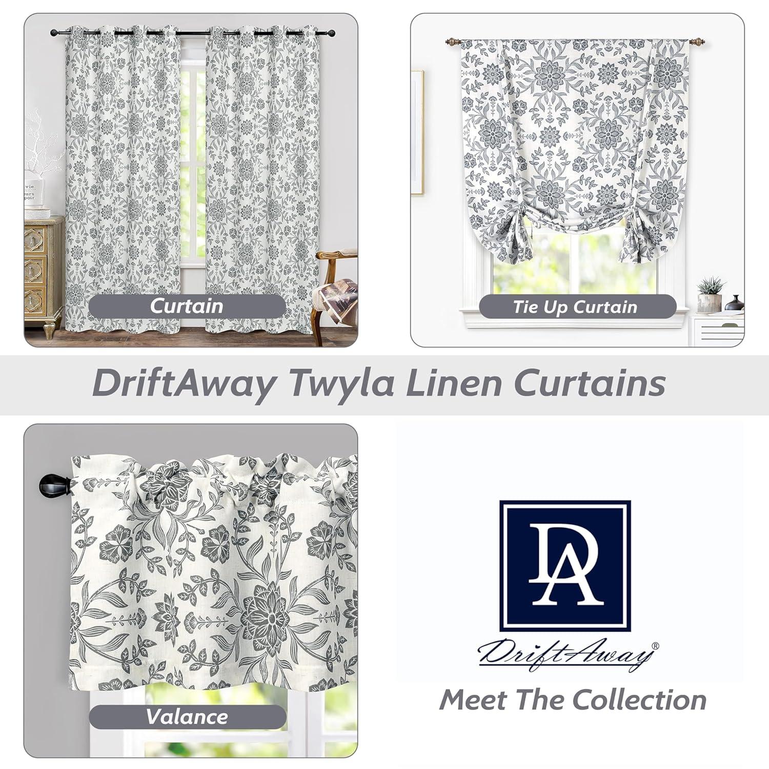 DriftAway Twyla Floral Tailored 52'' W Window Valance