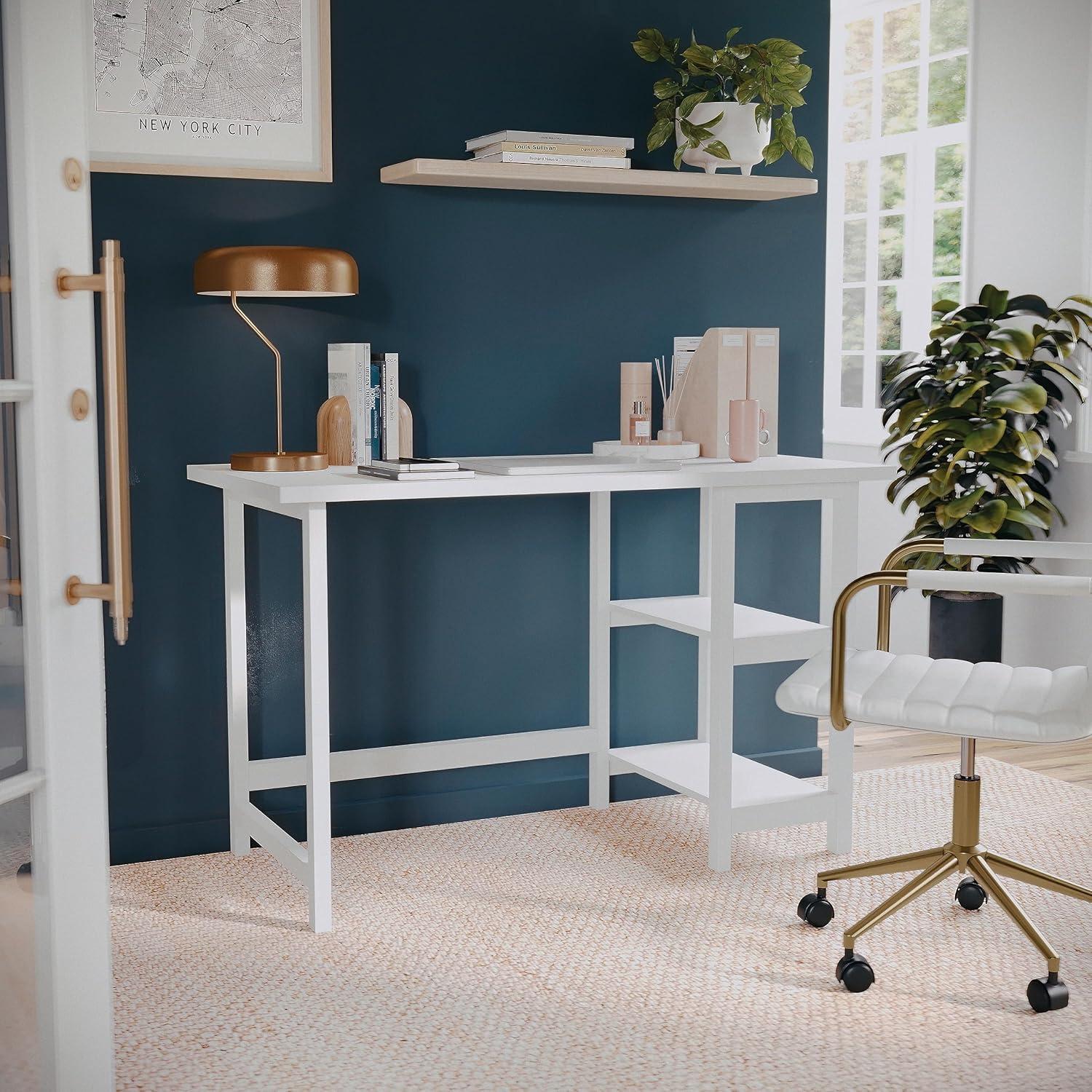 Martha Stewart Beckett Home Office Trestle Desk with Shelves