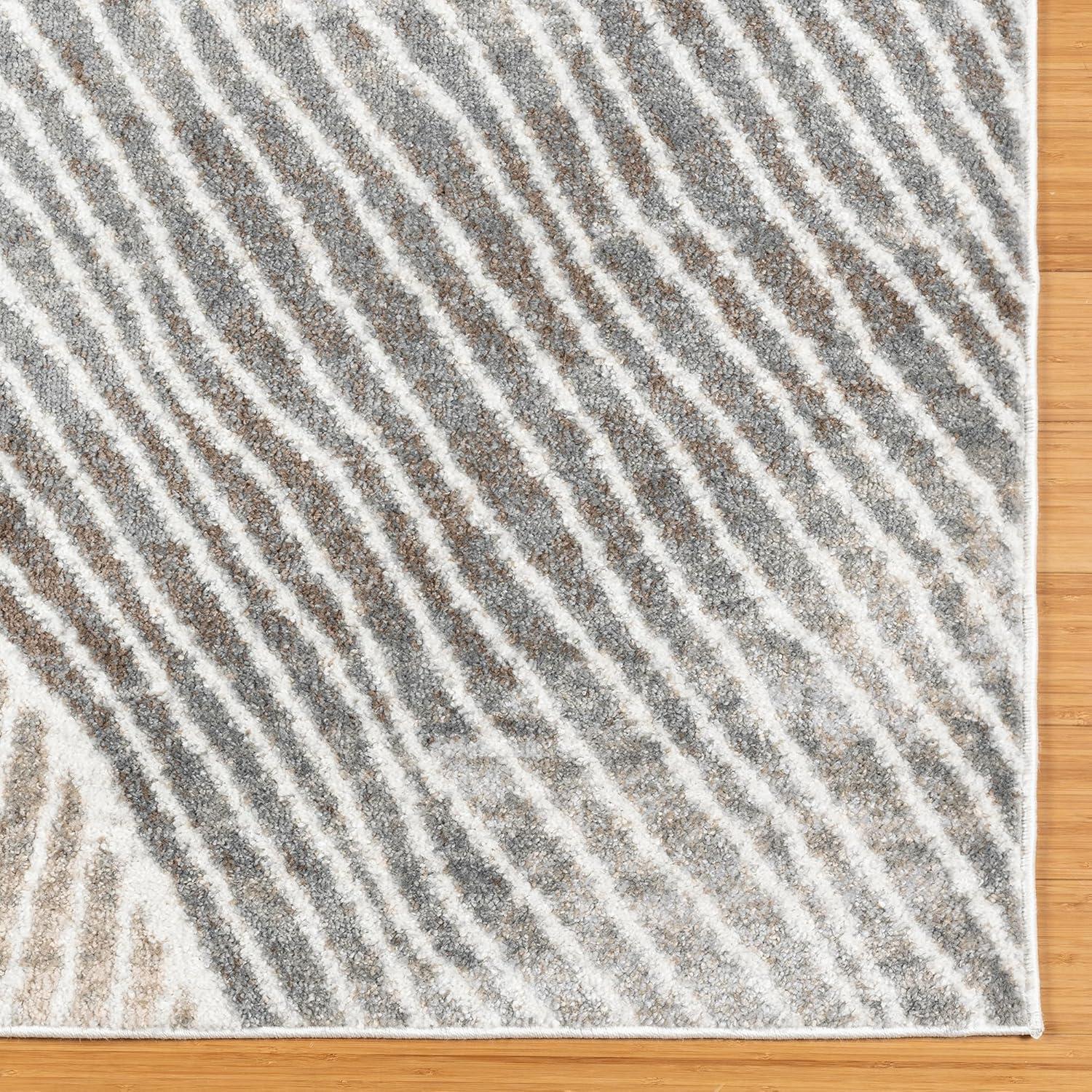 Gertmenian Gertmenian Alor Bisa Modern Abstract Gray/Ivory/Tan Polypropylene Indoor Area Rug