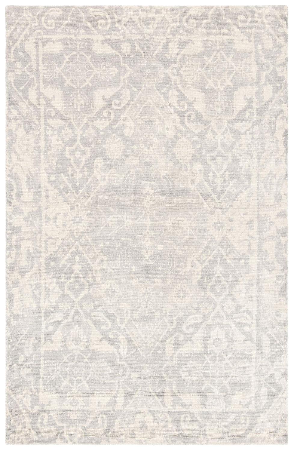 Restoration Vintage RVT532 Hand Tufted Indoor Accent Rug - 3'x5' - Light Grey/Ivory - Safavieh