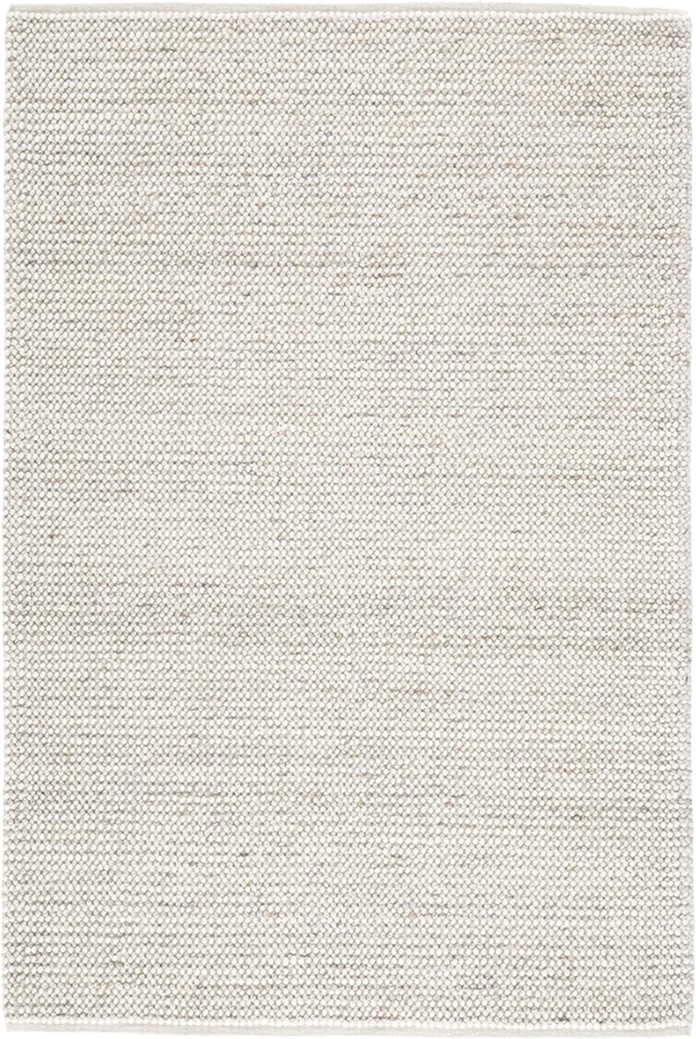 Handwoven Gray and Cream Wool Blend 5' x 7' Area Rug