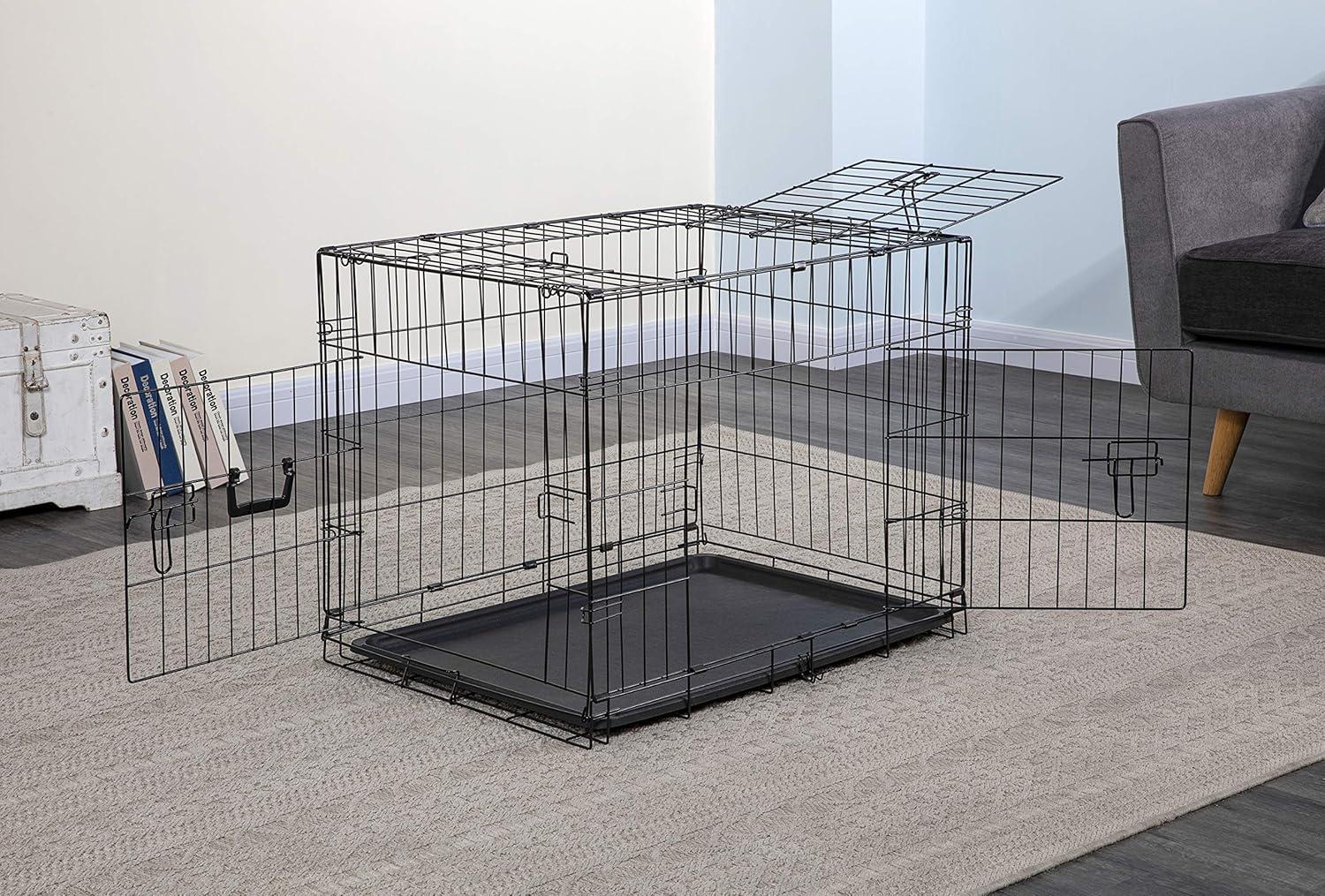 Go Pet Club Metal Collapsible Pet Crate with 3 Doors