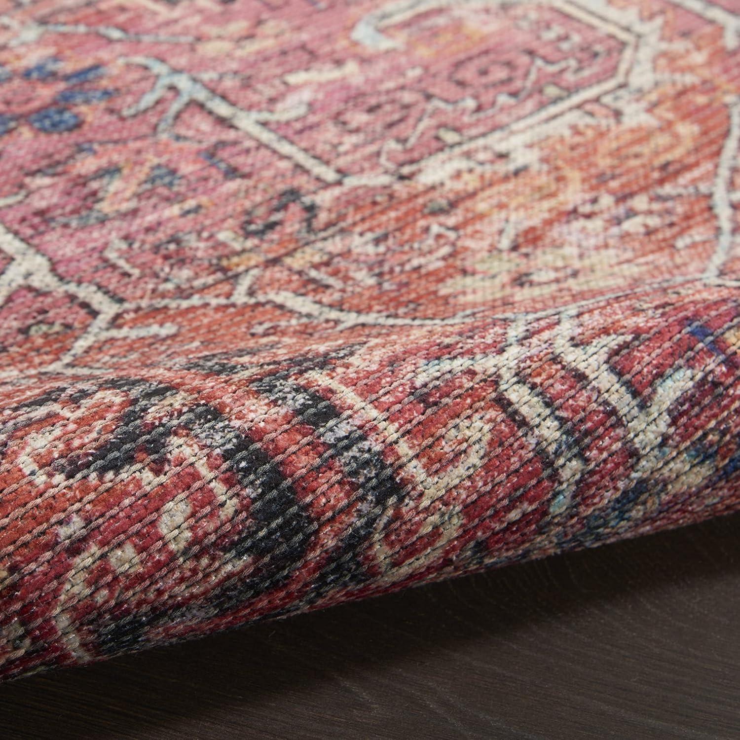 Bungalow Rose Machine Washable Oriental Red Area Rug