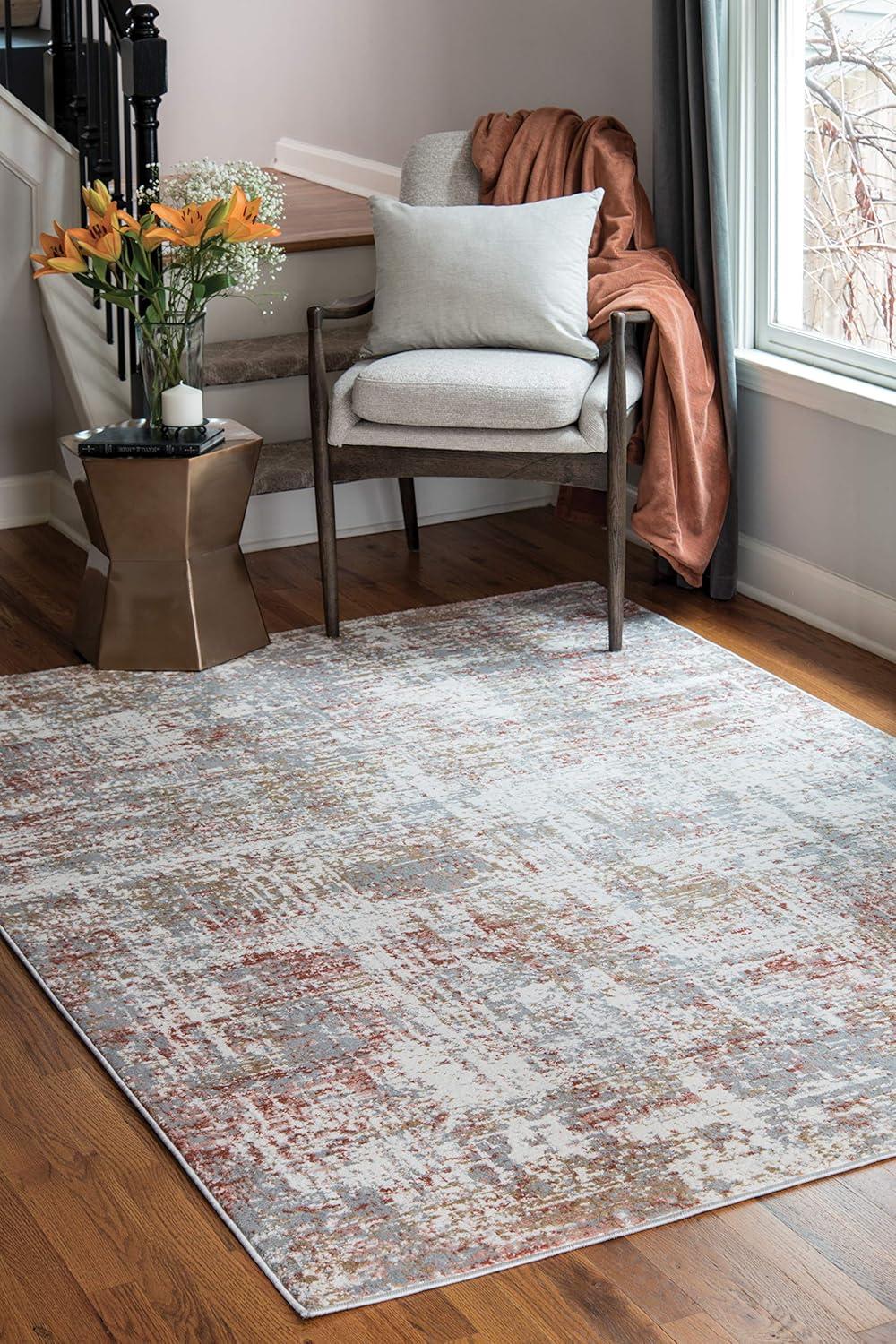 United Weavers Austin Area Rug 4540 20160 Elegance Blue Vintage Scratched 5' 3" x 7' 2" Rectangle