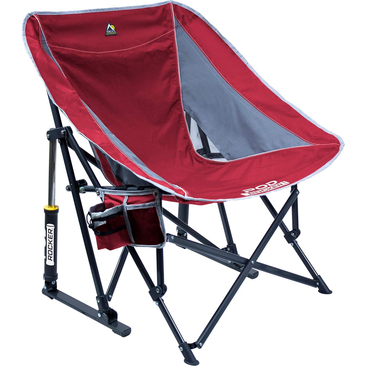 GCI Outdoor Pod Rocker Foldable Rocking Camp Chair, Red