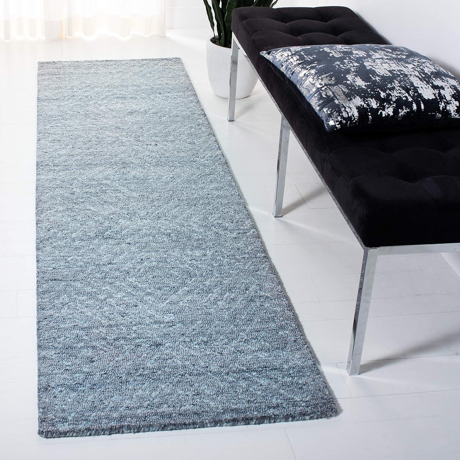 Abstract ABT146 Handmade Indoor Runner - Blue - 2'-3"x6' - Safavieh