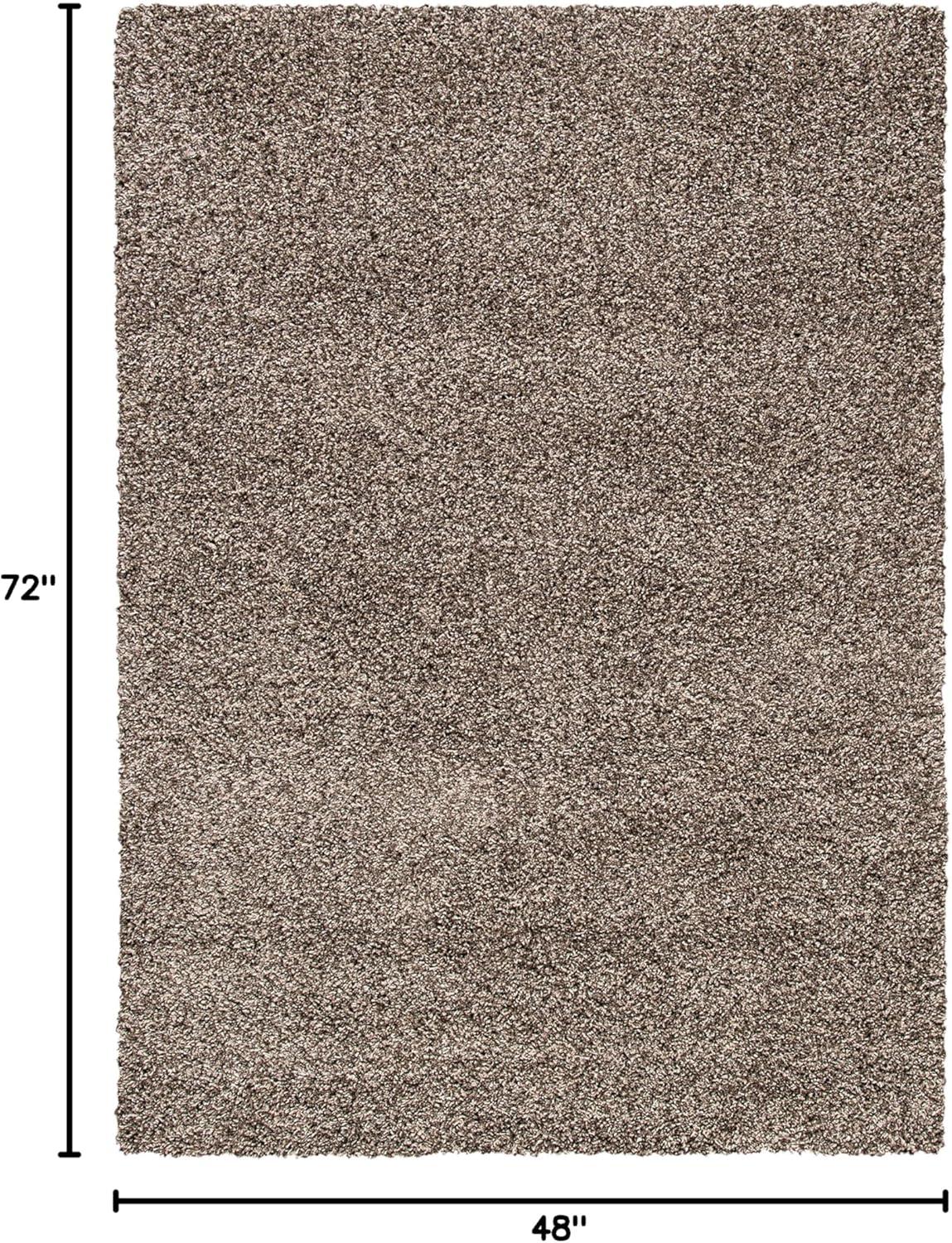 SAFAVIEH Evolution Rothesay Solid Plush Shag Area Rug, Brown, 3'11" x 6'