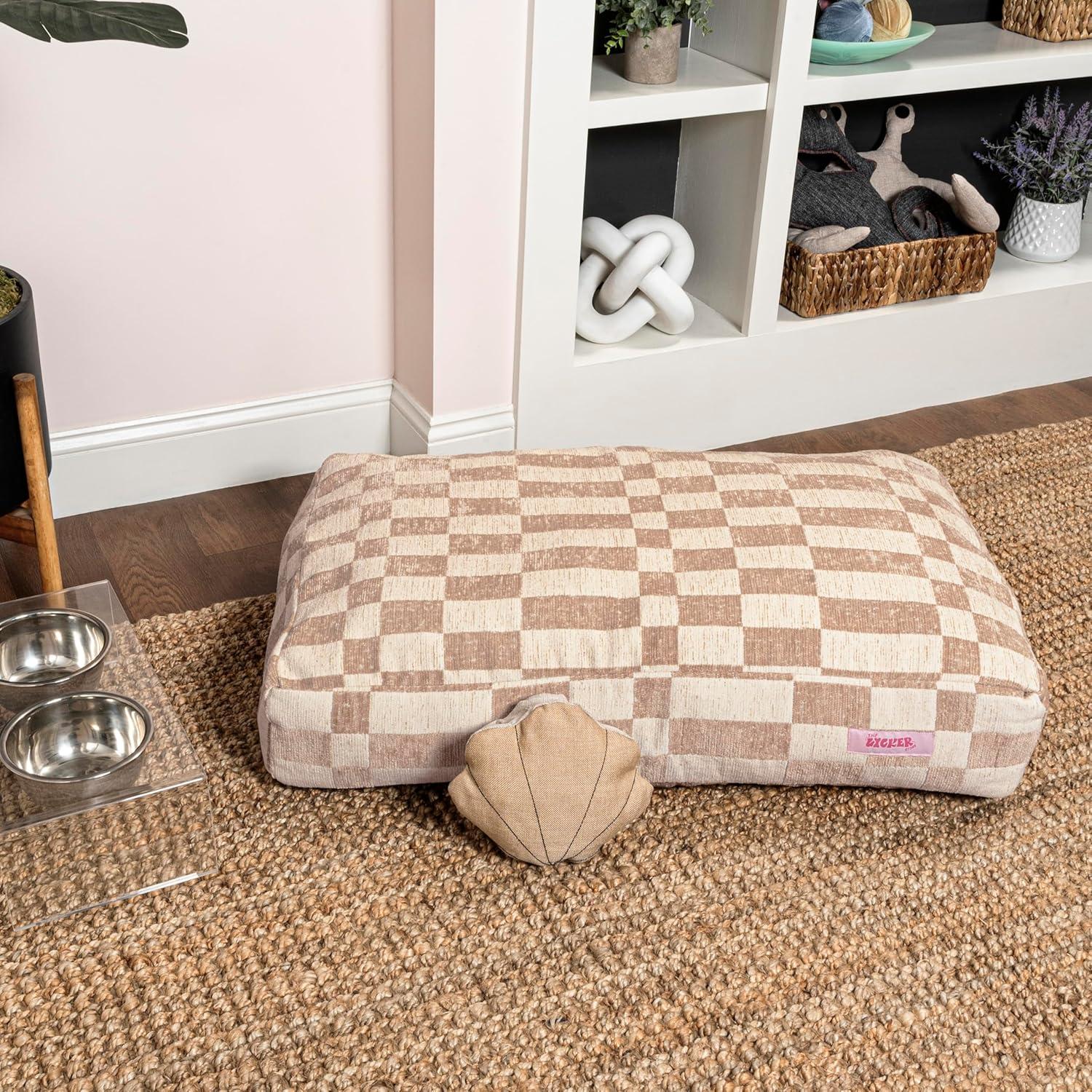 The Licker Store Mabel Designer Modern Ultra Soft Reversible Plush Rectangular Pet Bed with Washable Cover