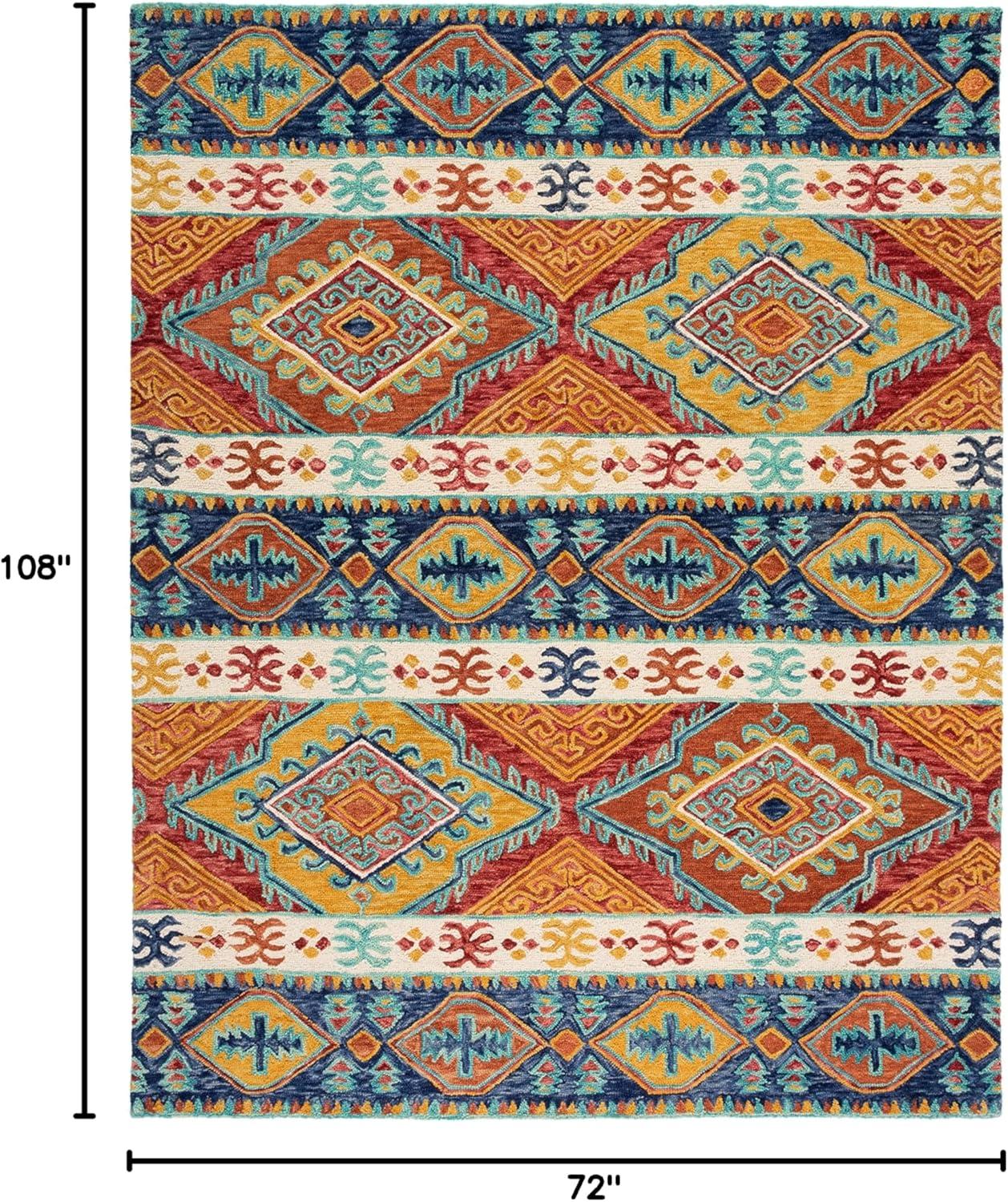 Aspen APN502 Hand Tufted Indoor Area Rug - Navy/Ivory - 6'x9' - Safavieh