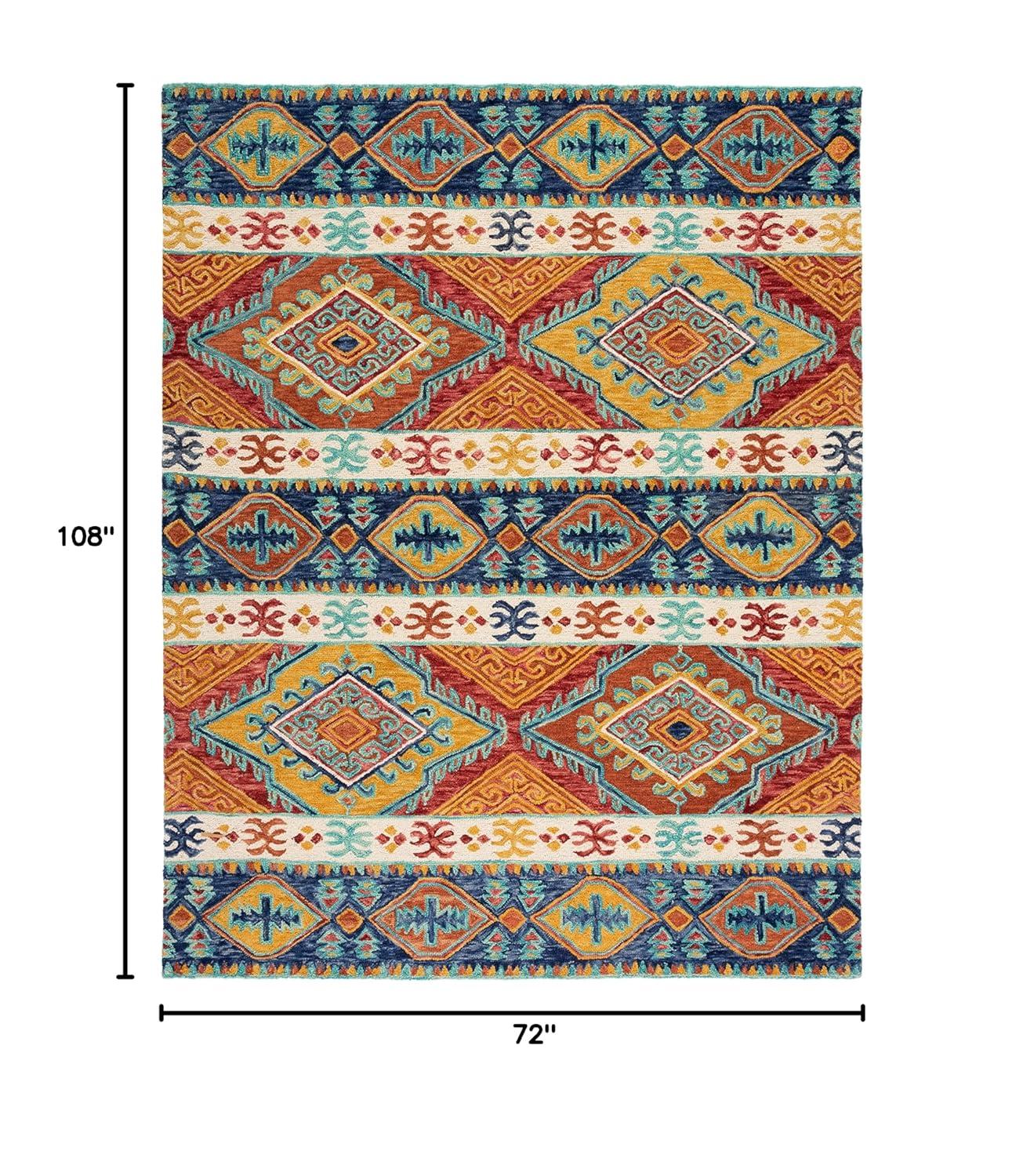 Aspen APN502 Hand Tufted Indoor Area Rug - Navy/Ivory - 6'x9' - Safavieh