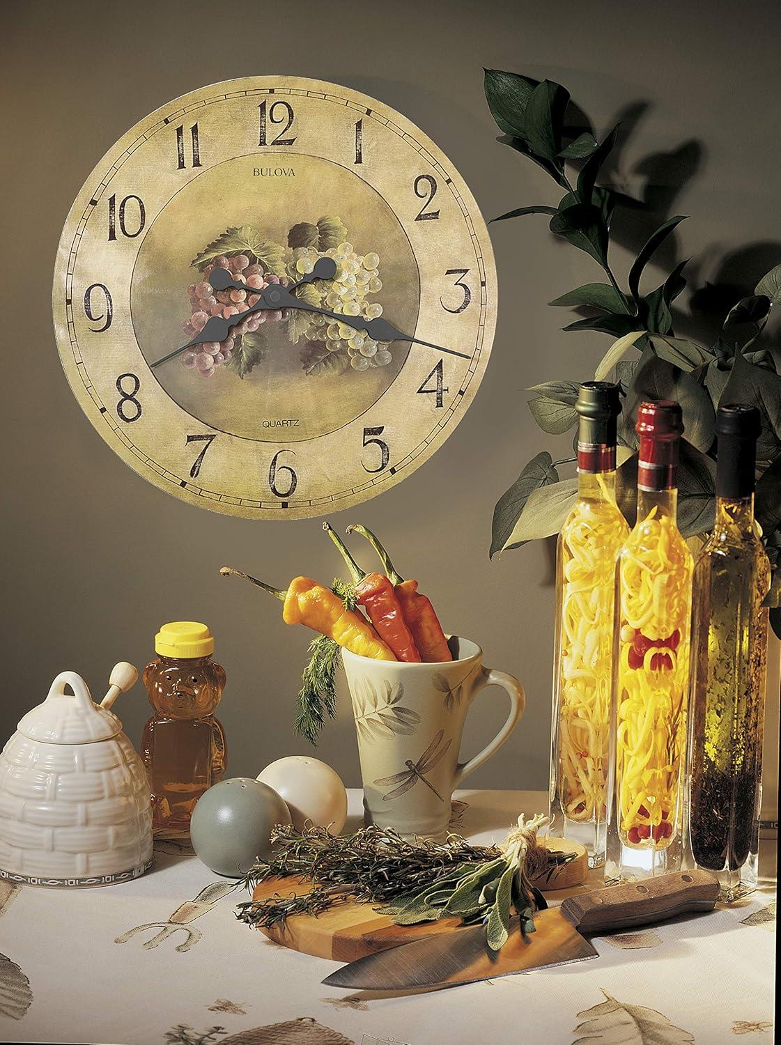 Bulova Clocks Antique Style Fruit Pattern Dial 18" Diameter Wall Clock