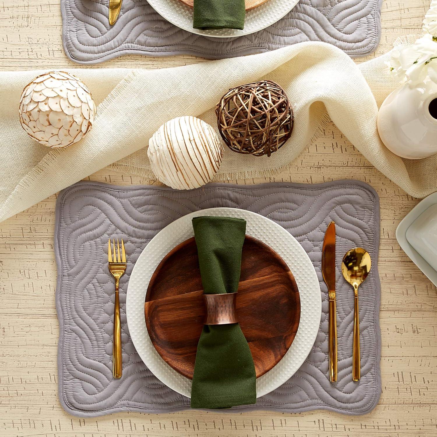 DII Gray Quilted Farmhouse Placemat (Set of 6)