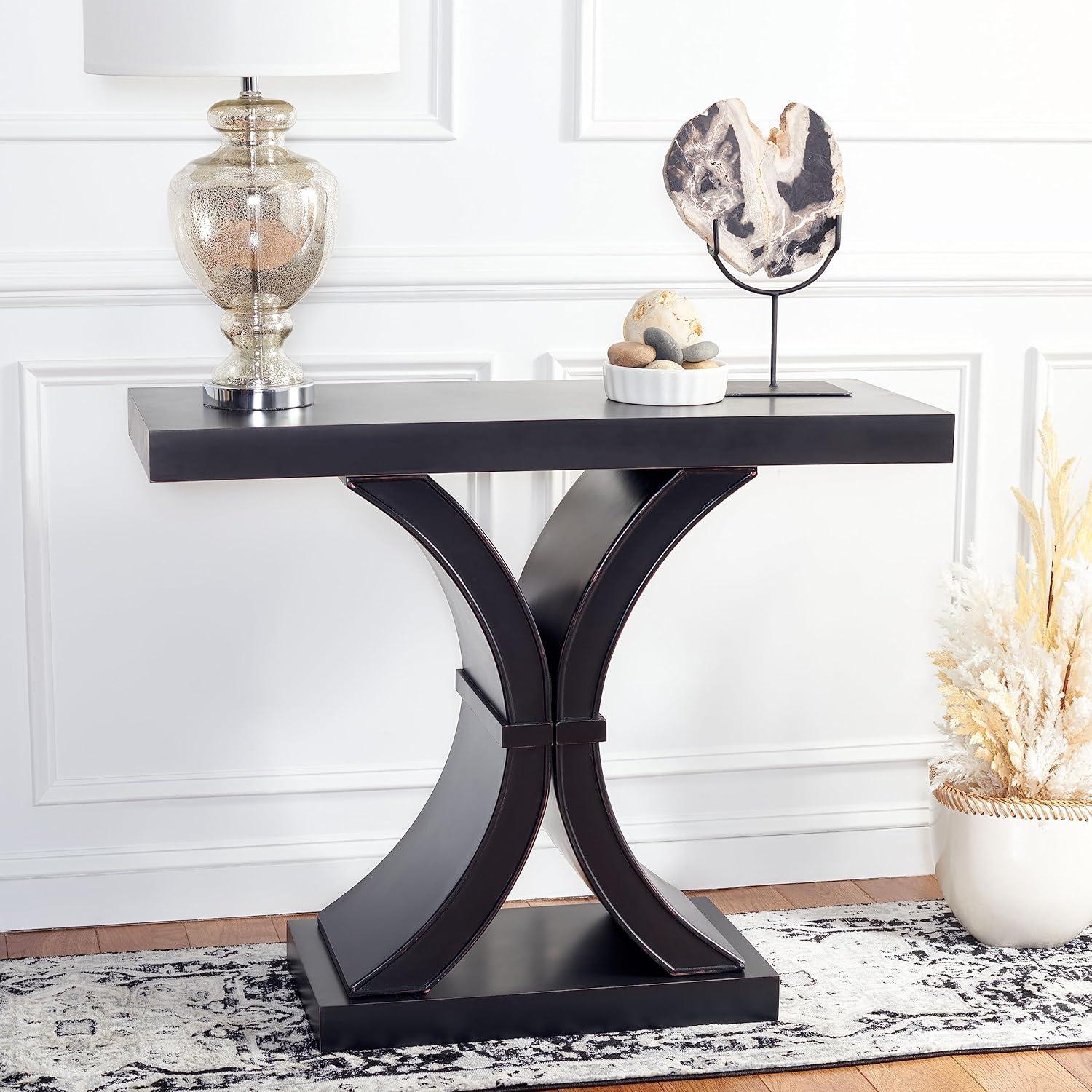 SAFAVIEH Dryden Modern Style Black Wood Console Table (39.5 in. W x 15.5 in. D x 31.8 in. H)